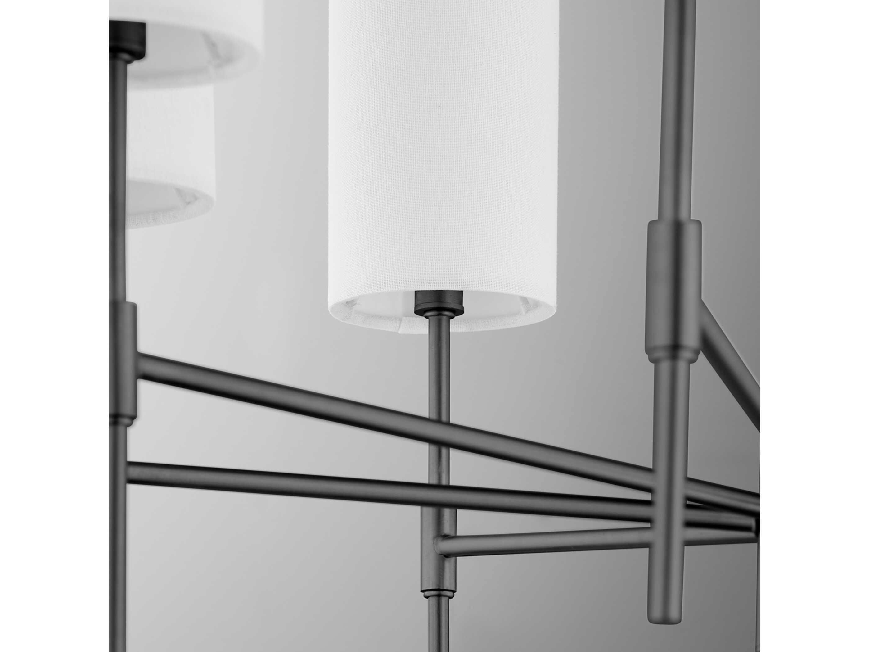 Quorum Hamilton 8-Light Matte Black Cylinder Chandelier
