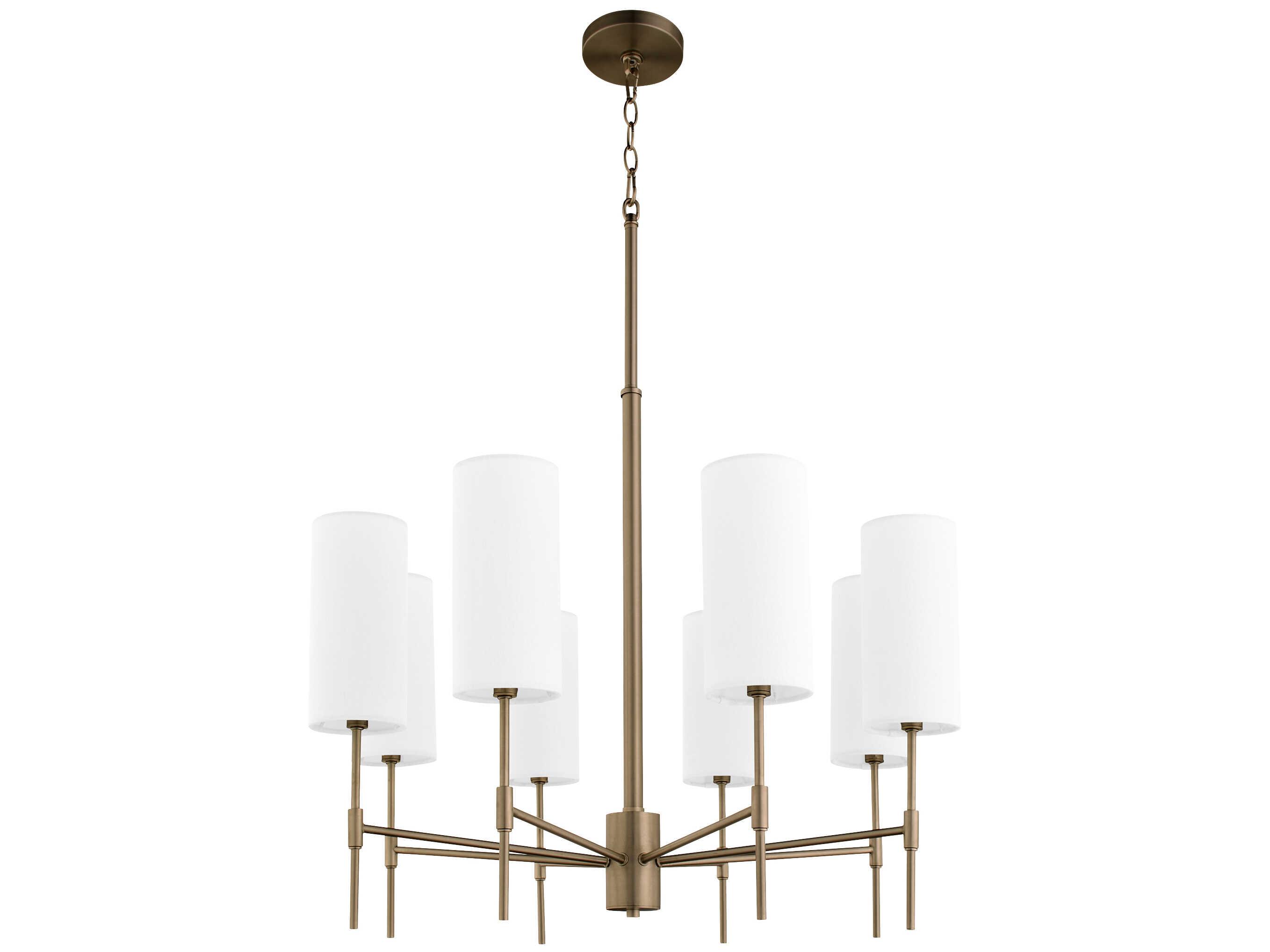 Quorum Hamilton 8-Light Dark Brass Cylinder Chandelier
