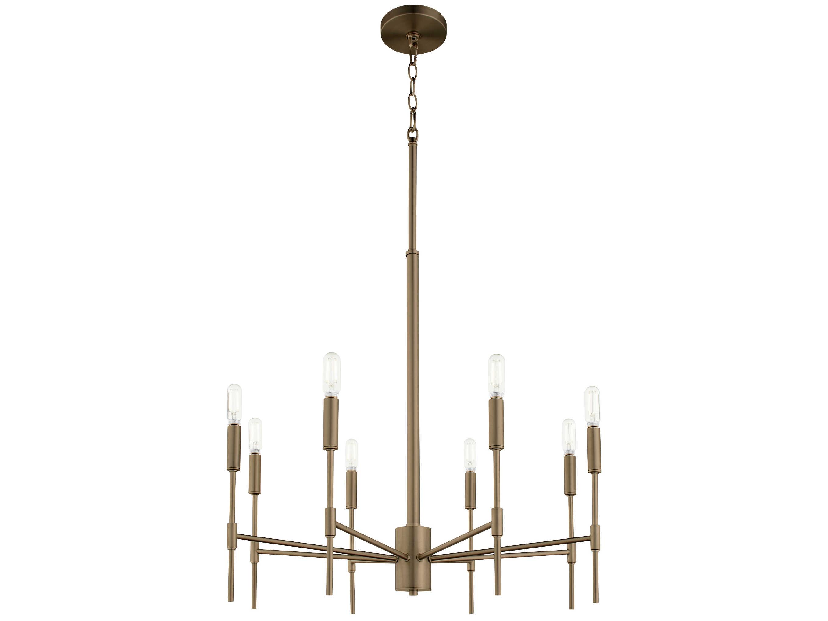 Quorum Hamilton 8-Light Dark Brass Cylinder Chandelier