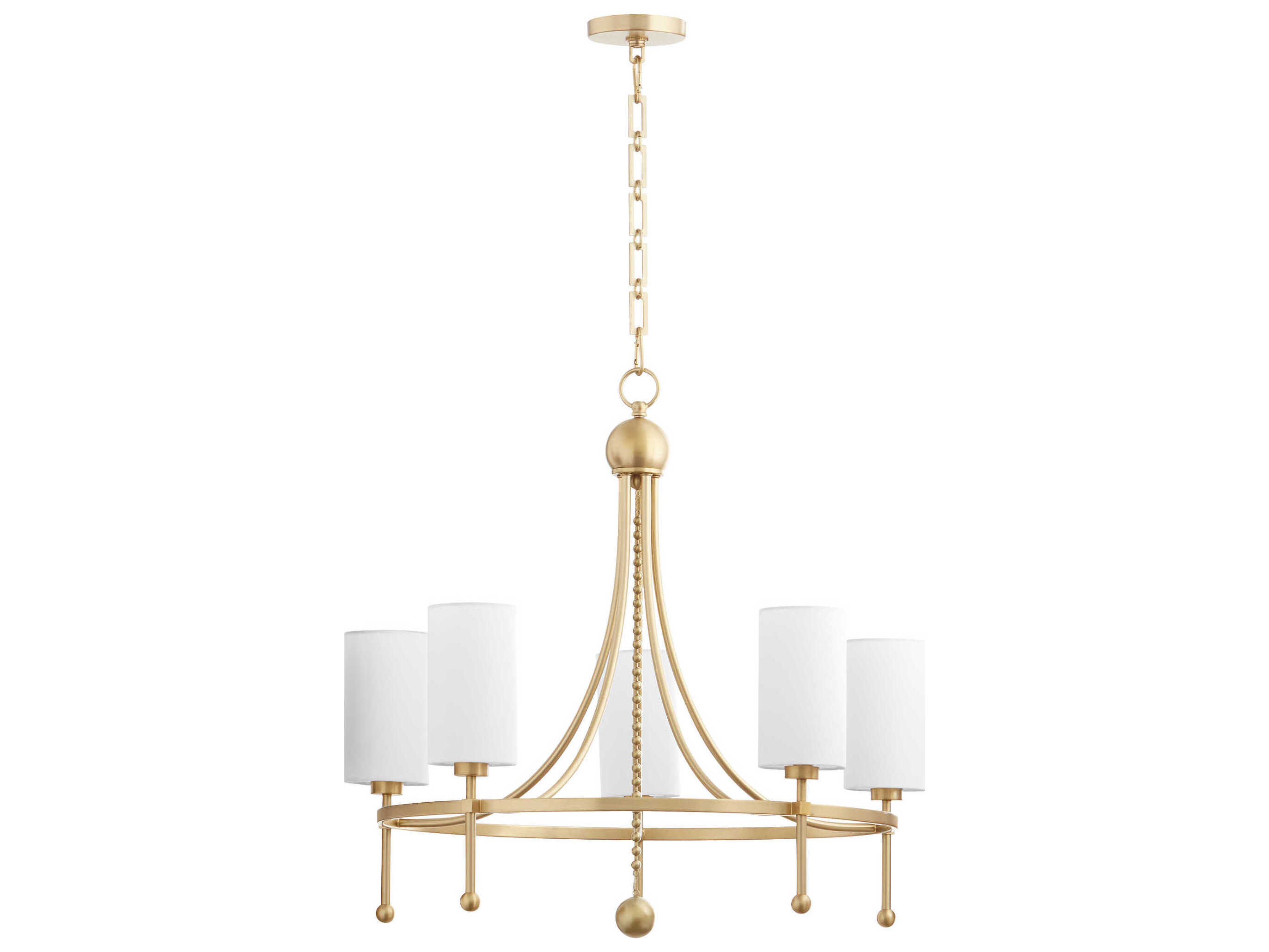 Quorum Lee Boulevard 5-Light Aged Brass Cylinder Chandelier