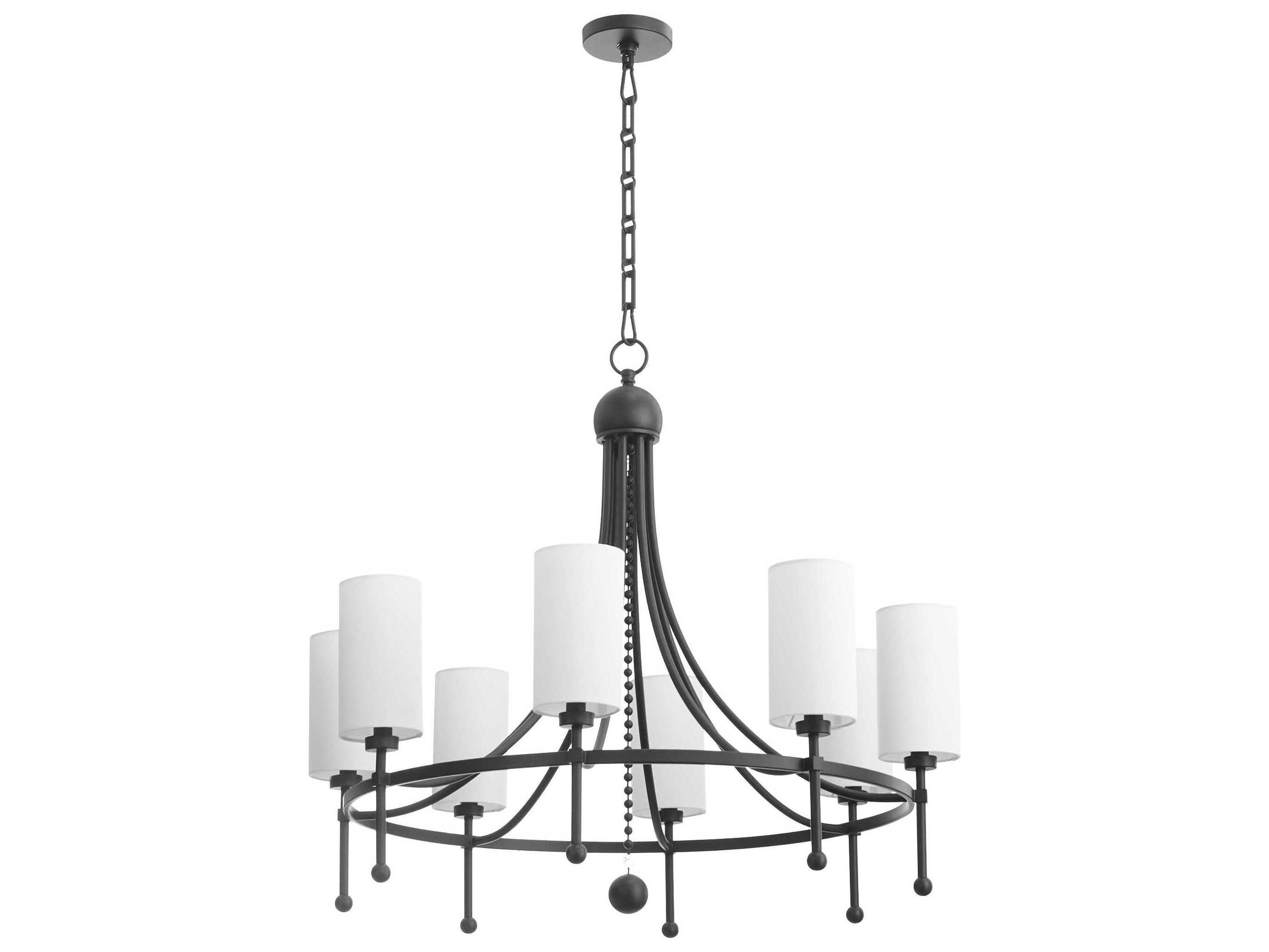 Quorum Lee Boulevard 8-Light Matte Black Cylinder Chandelier