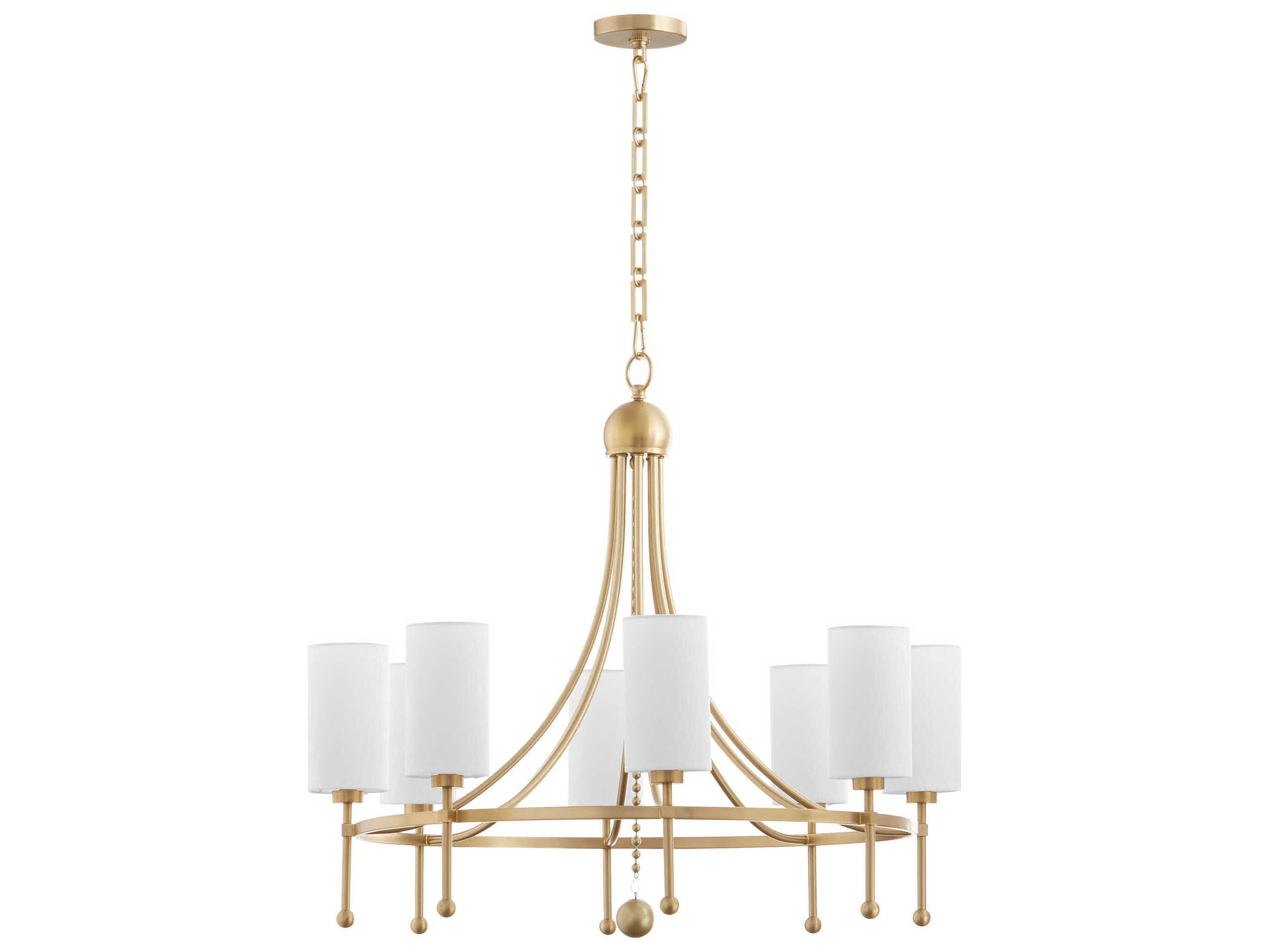 Quorum Lee Boulevard 8-Light Aged Brass Cylinder Chandelier