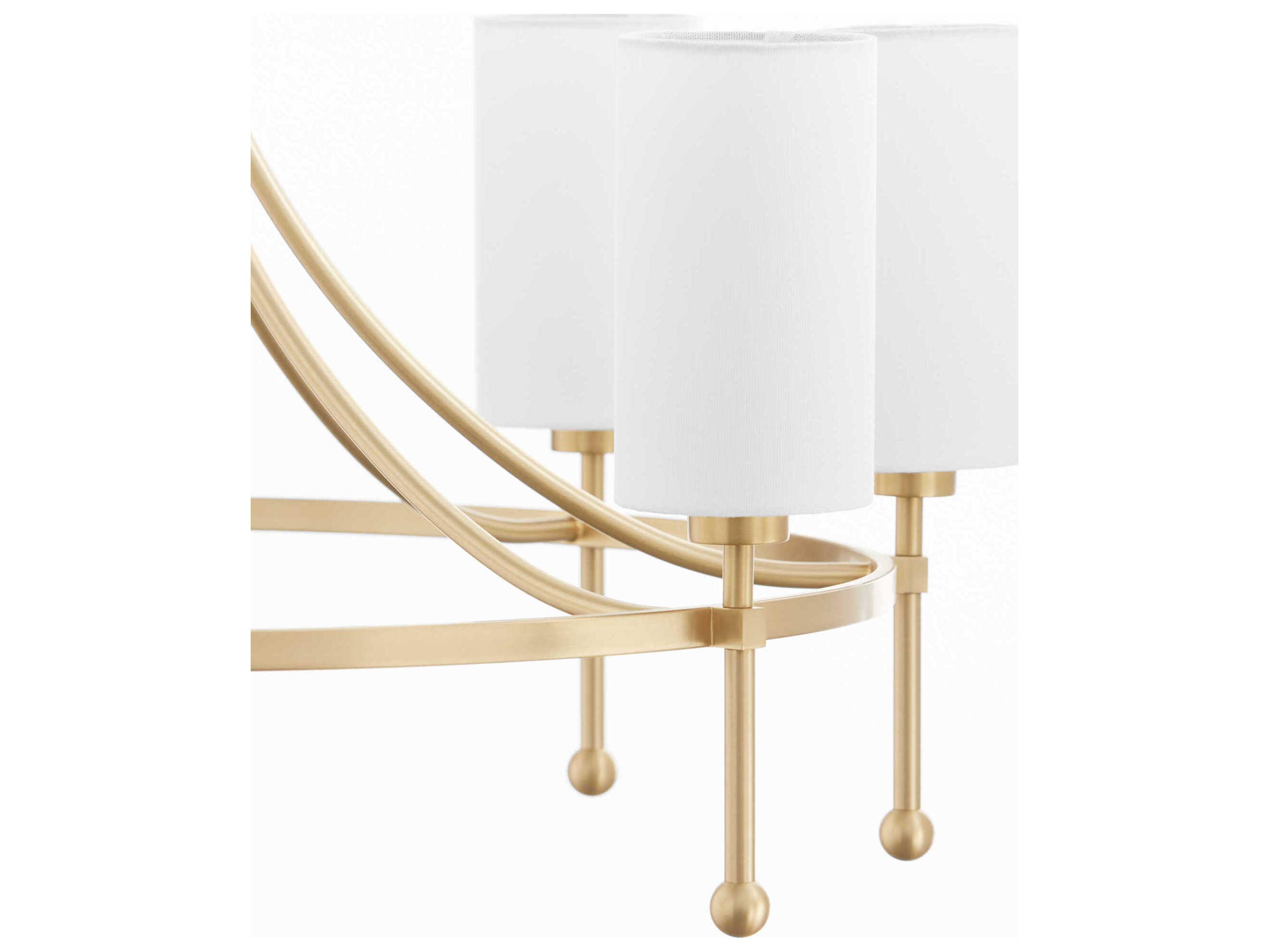 Quorum Lee Boulevard 8-Light Aged Brass Cylinder Chandelier