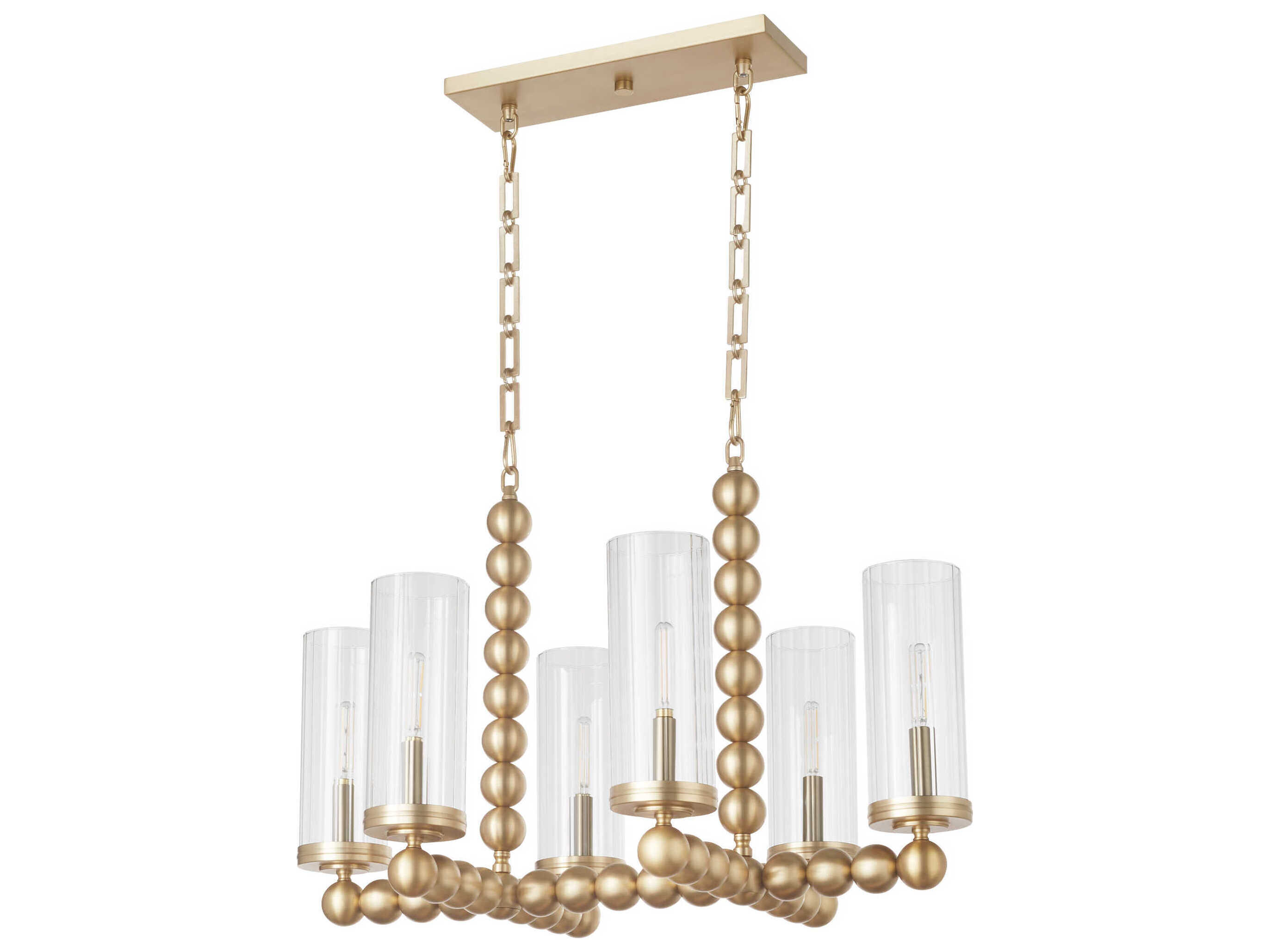 Quorum Lee Boulevard 6-Light Aged Brass Island Pendant