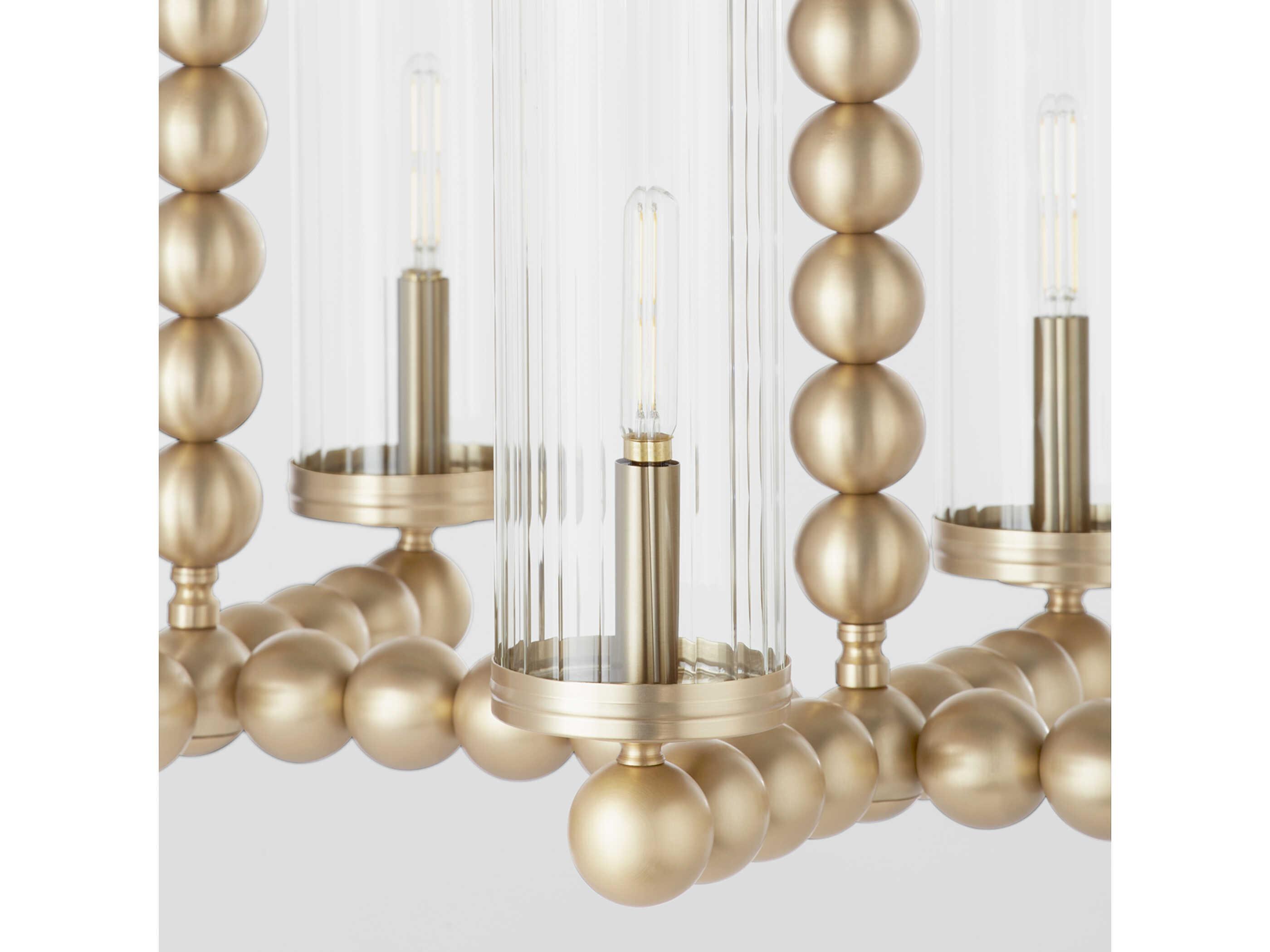 Quorum Lee Boulevard 6-Light Aged Brass Island Pendant
