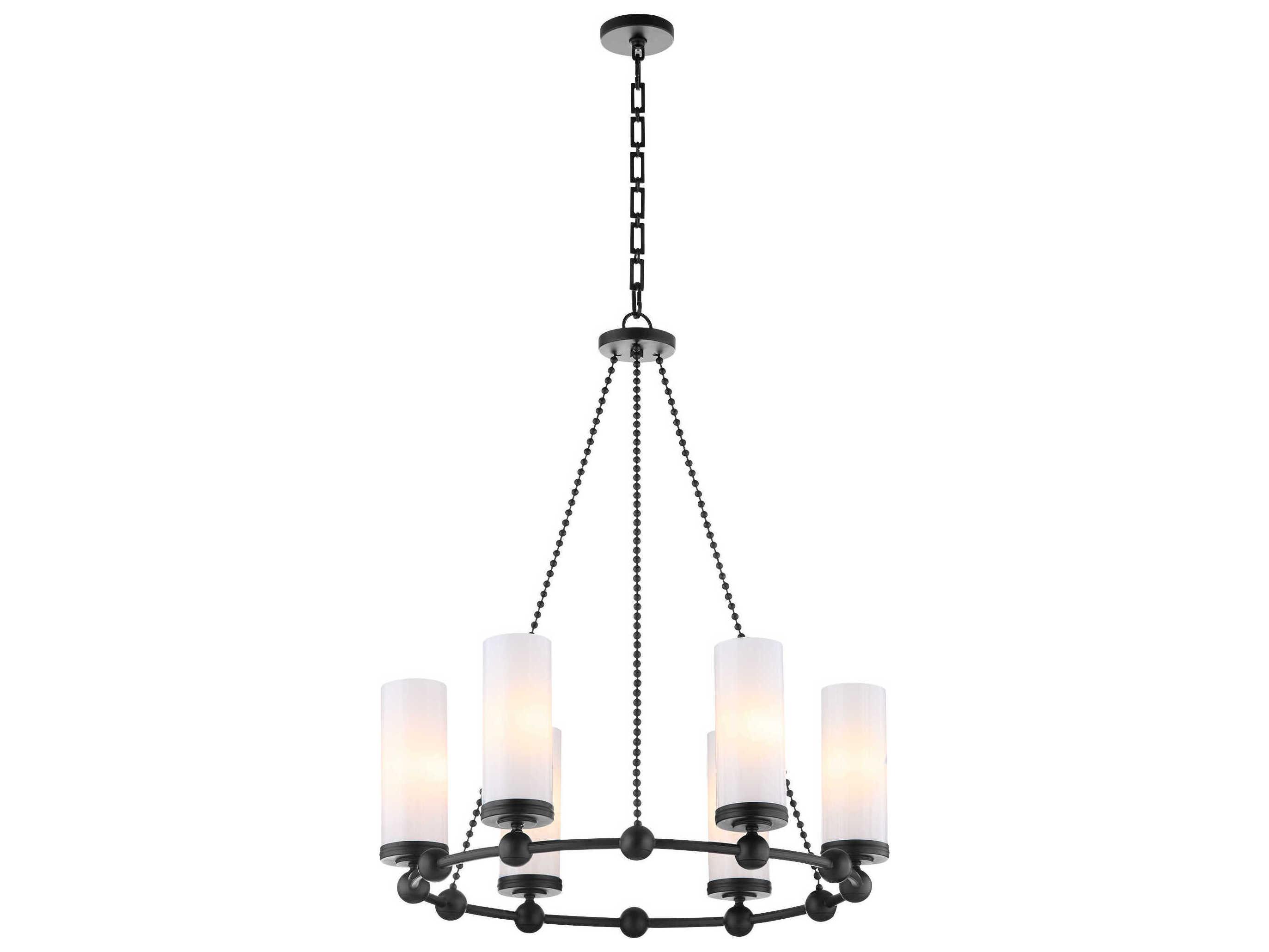 Quorum Lee Boulevard 6-Light Matte Black Cylinder Chandelier