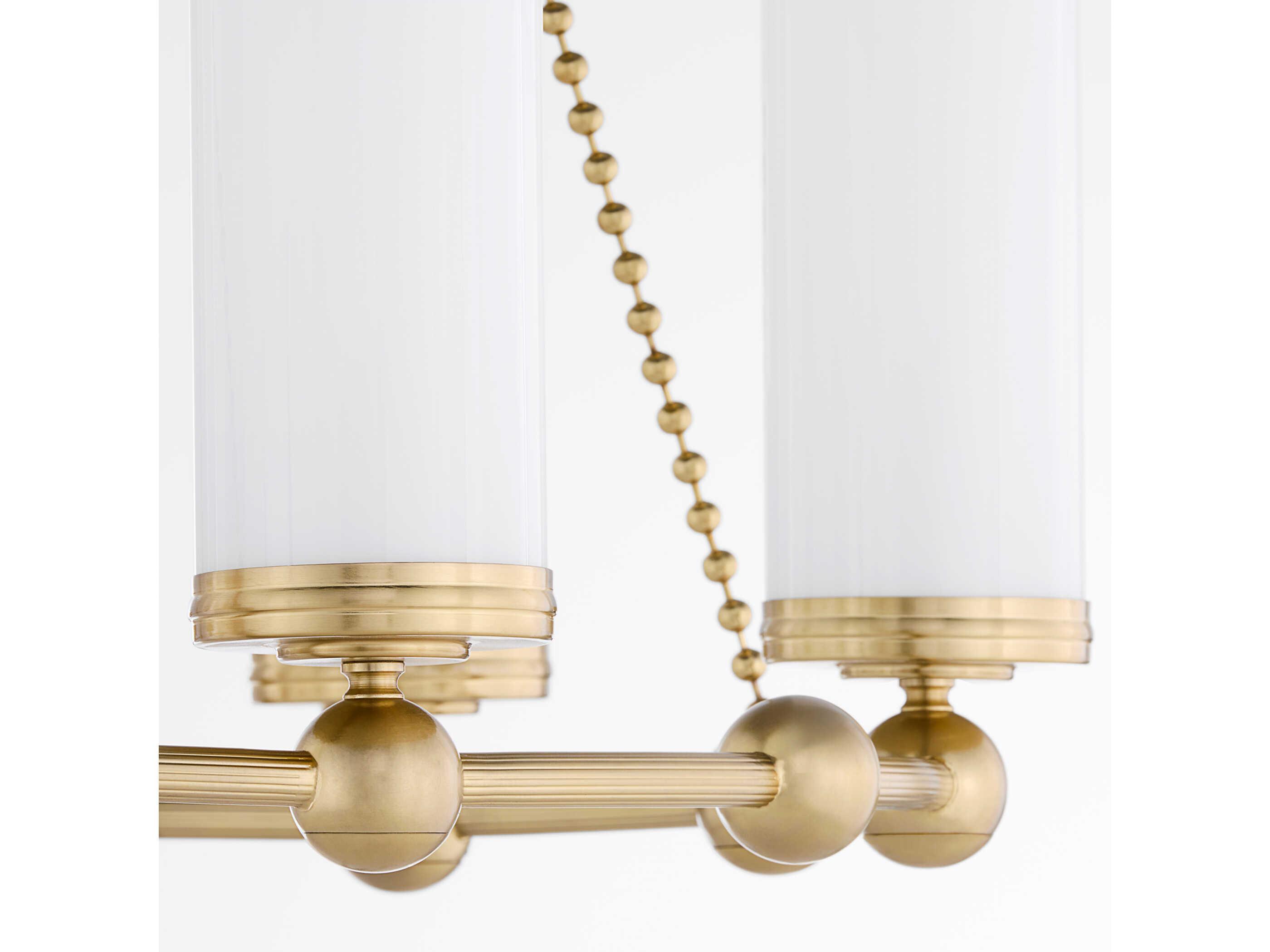 Quorum Lee Boulevard 6-Light Aged Brass Cylinder Chandelier