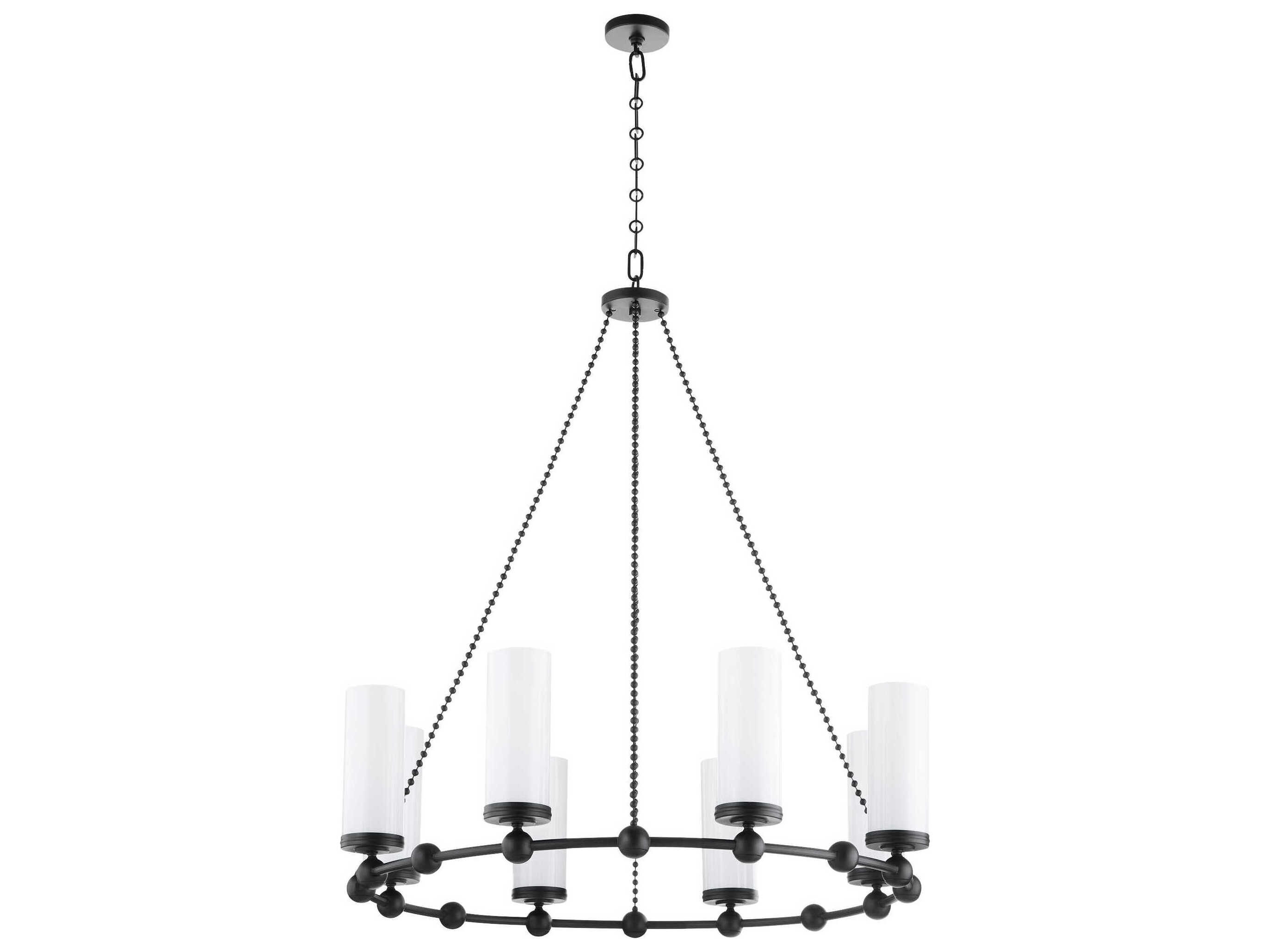 Quorum Lee Boulevard 8-Light Matte Black Cylinder Chandelier