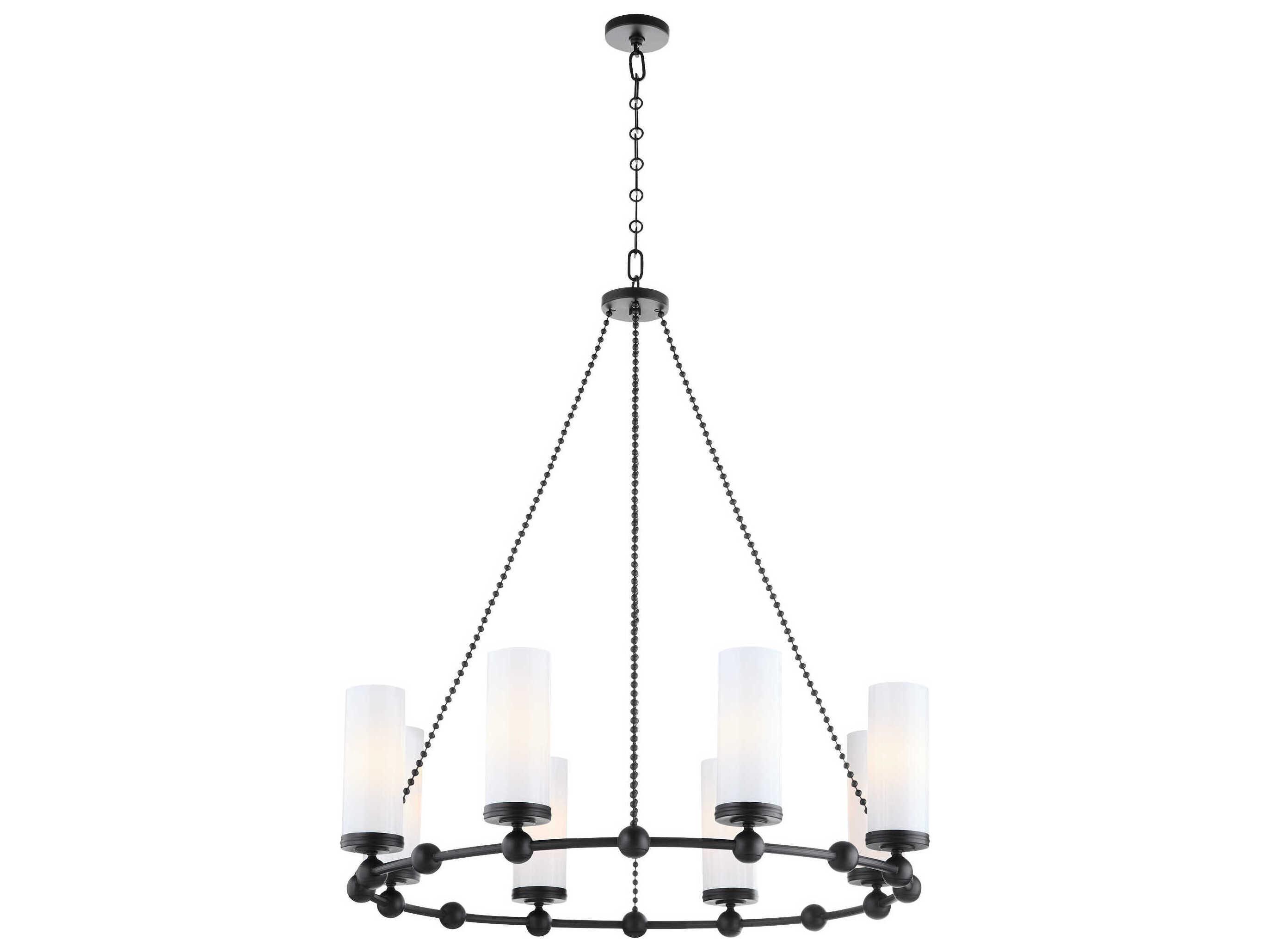 Quorum Lee Boulevard 8-Light Matte Black Cylinder Chandelier