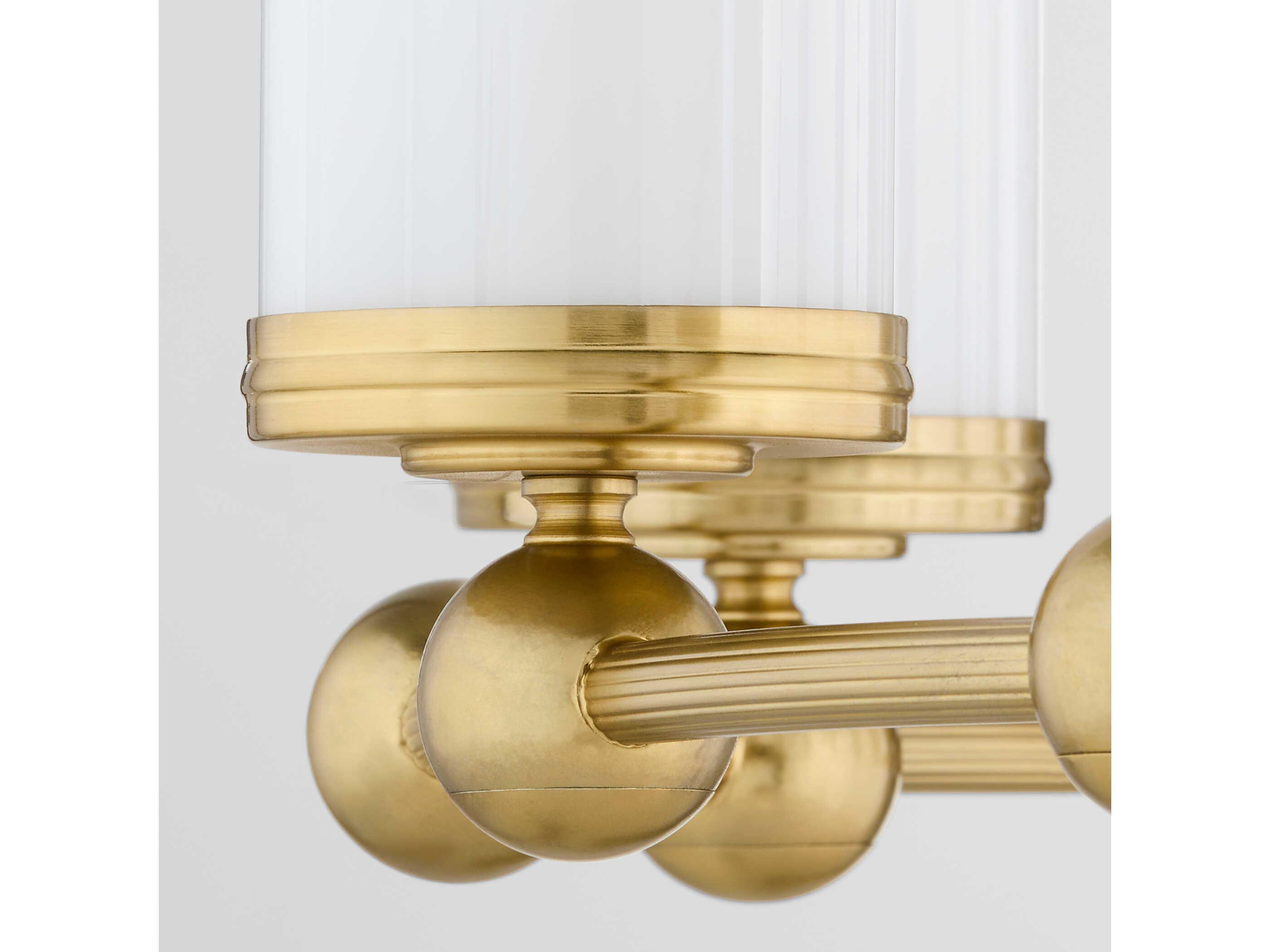 Quorum Lee Boulevard 8-Light Aged Brass Cylinder Chandelier