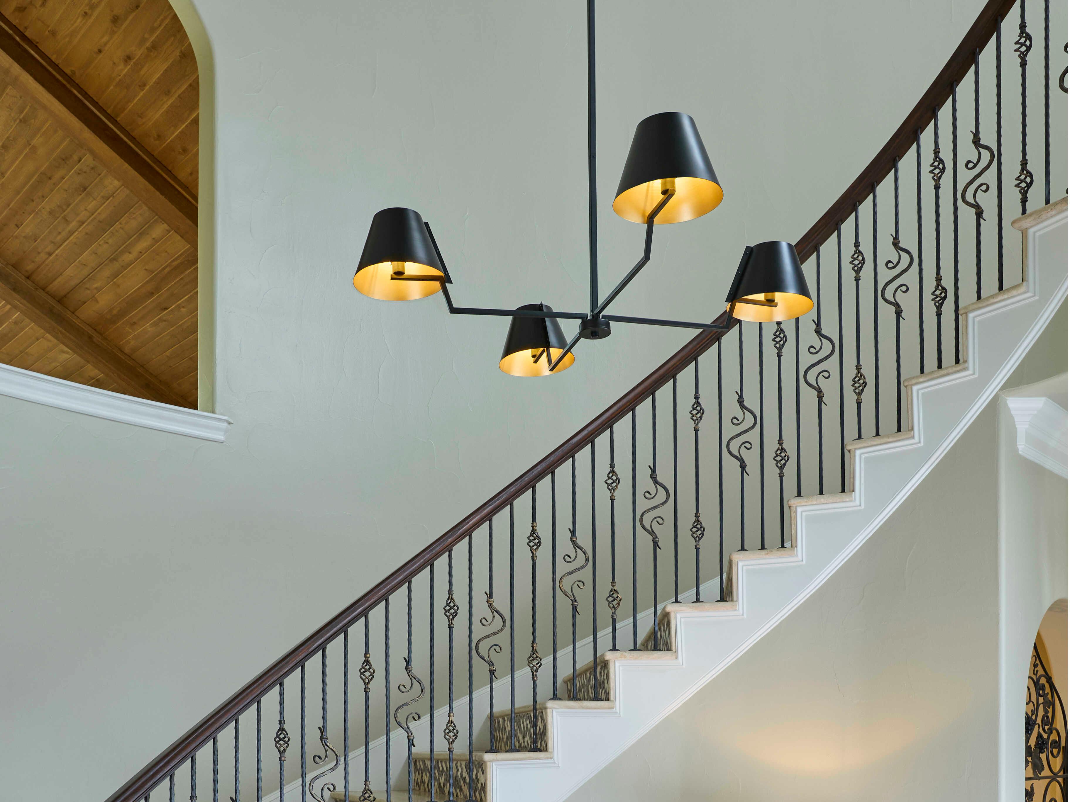 Quorum Bliss 4-Light Matte Black Drum Chandelier