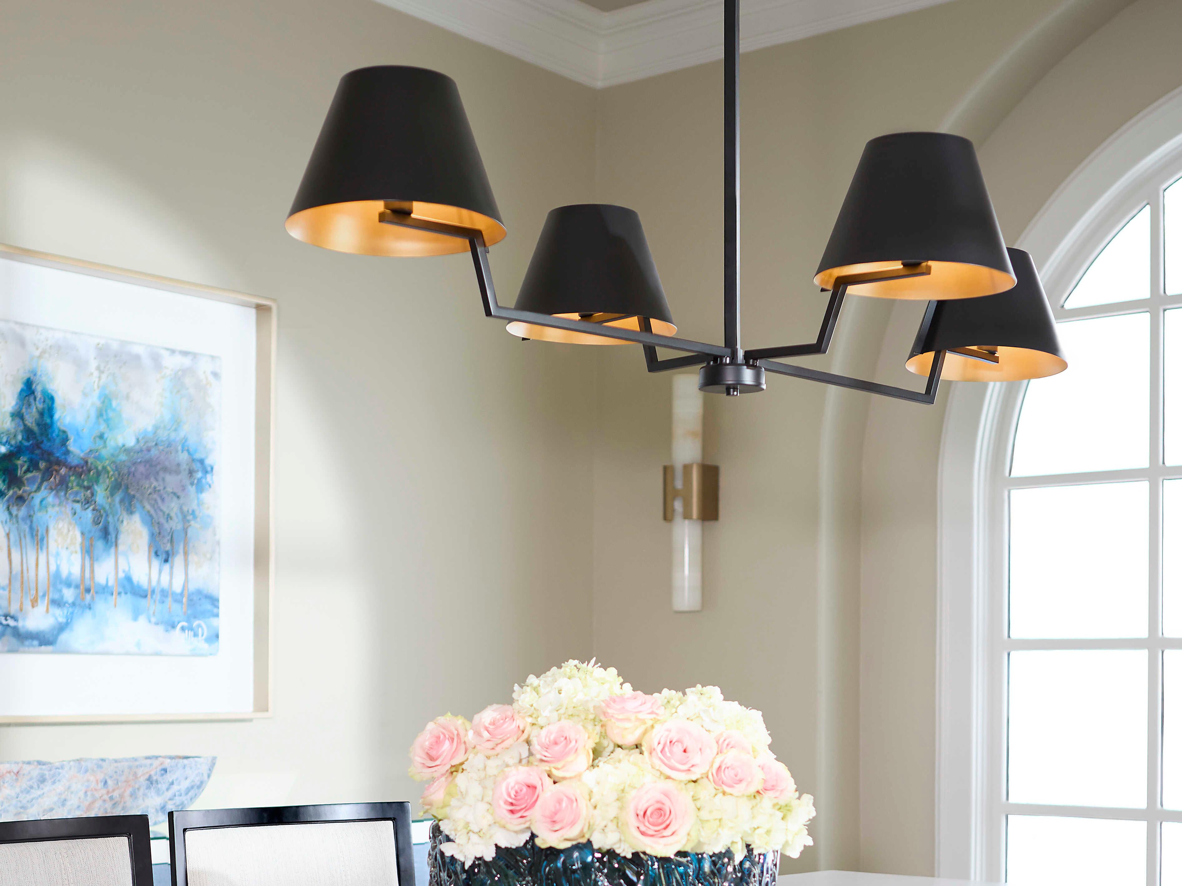 Quorum Bliss 4-Light Matte Black Drum Chandelier