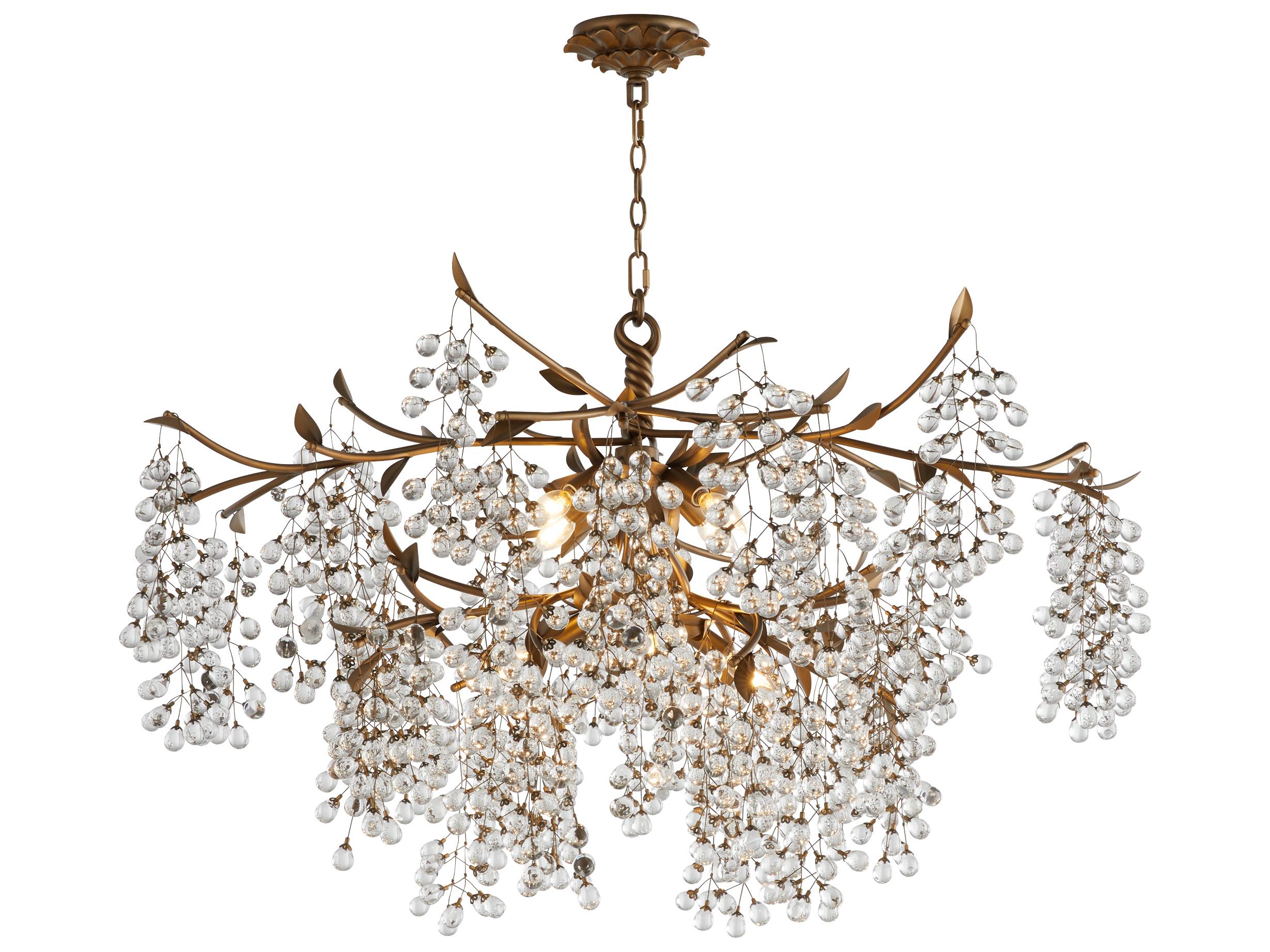 Quorum Glicina 8-Light Natural Brass Traditional Chandelier