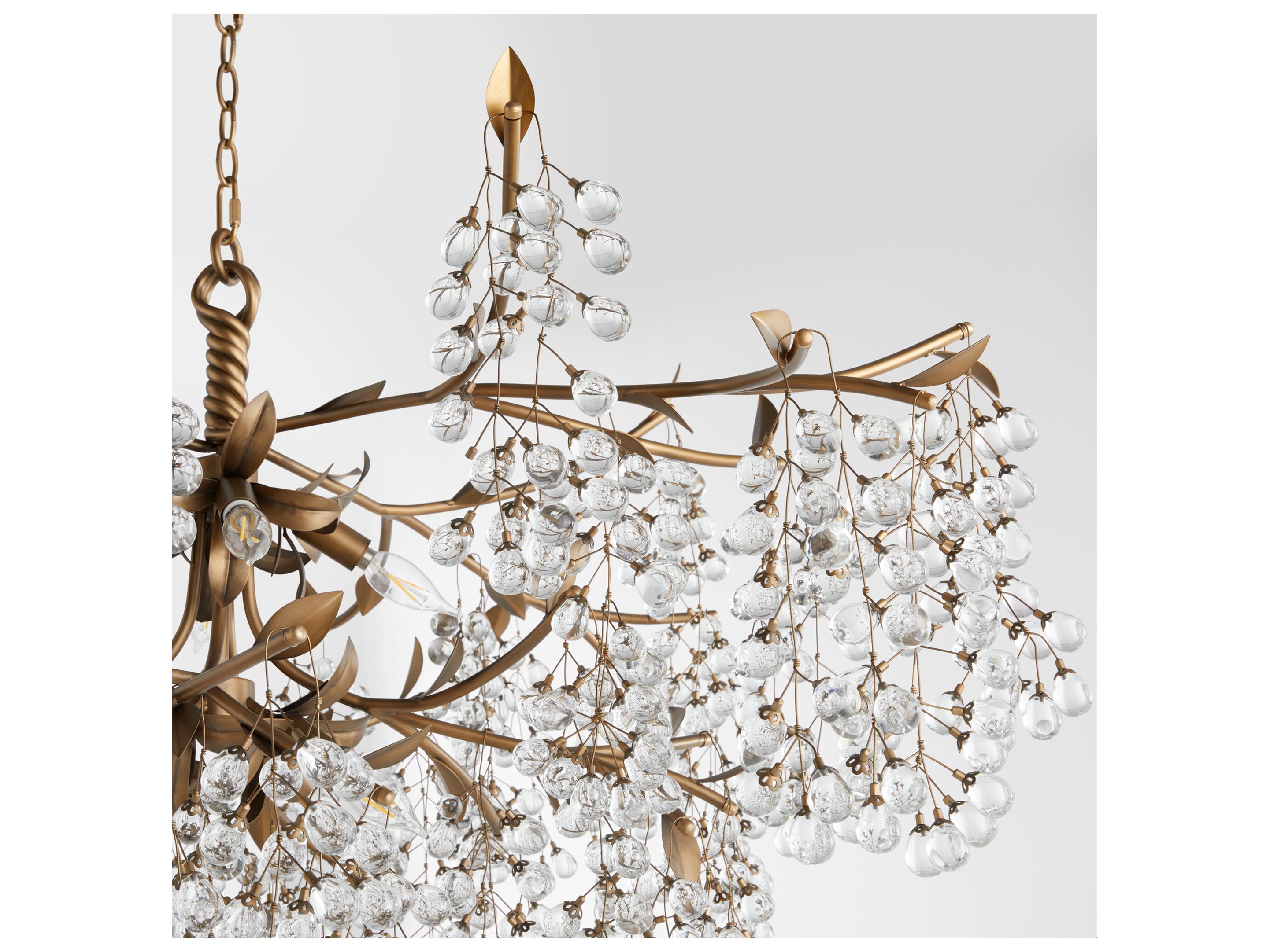 Quorum Glicina 8-Light Natural Brass Traditional Chandelier