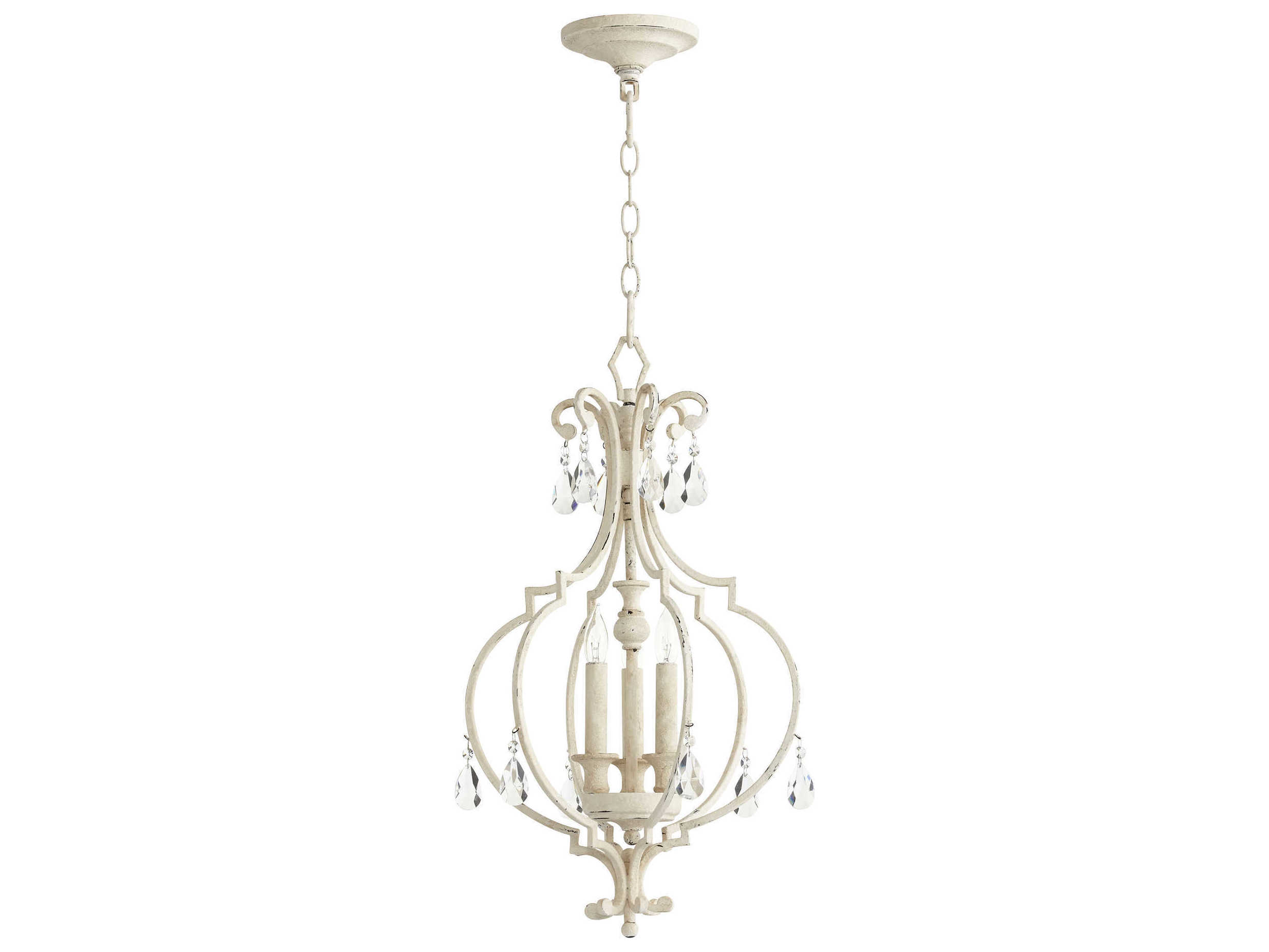 Quorum Ansley 3-Light Persian White Crystal Pendant