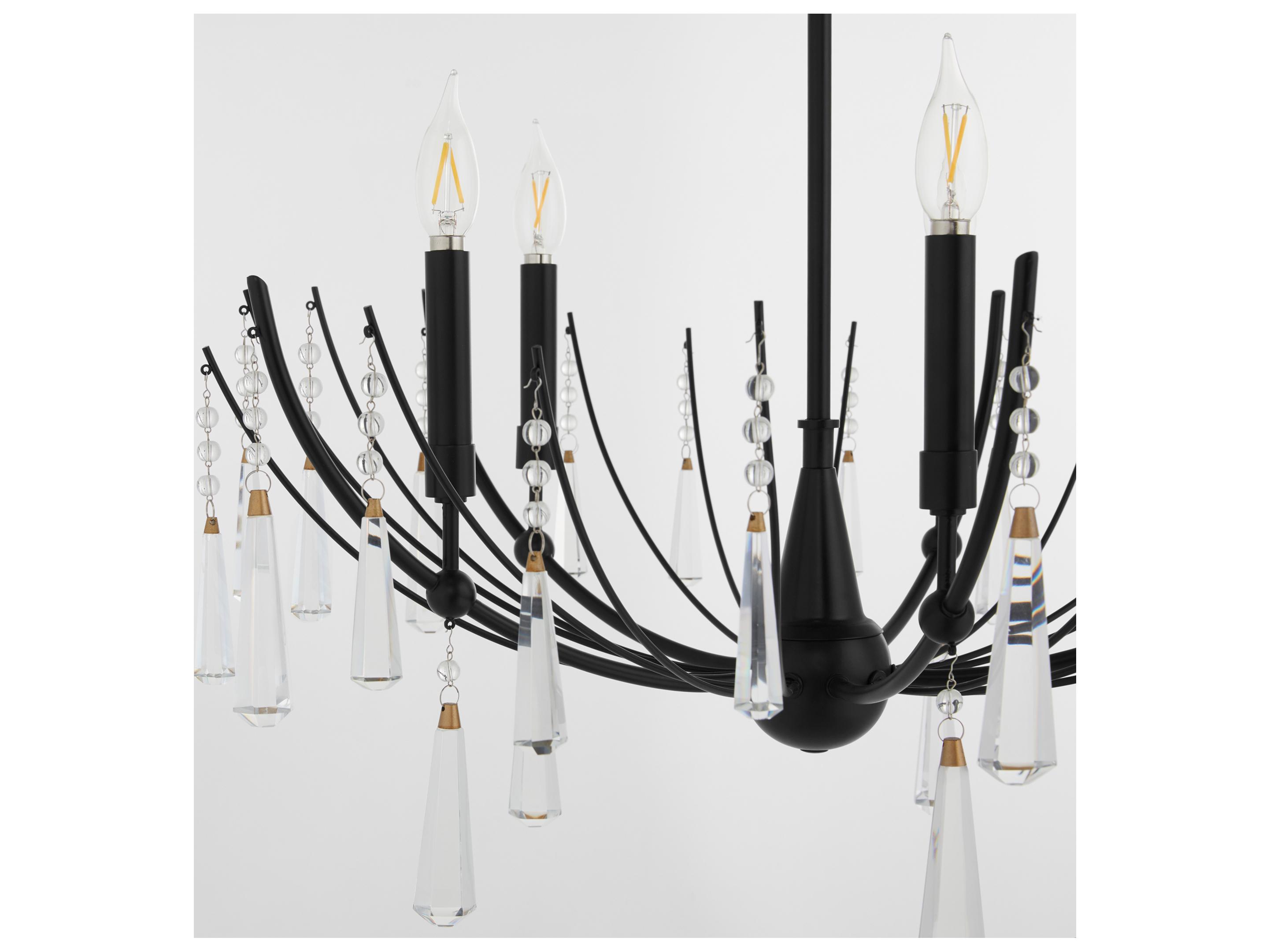 Quorum Eloise 5-Light Matte Black Candelabra Chandelier