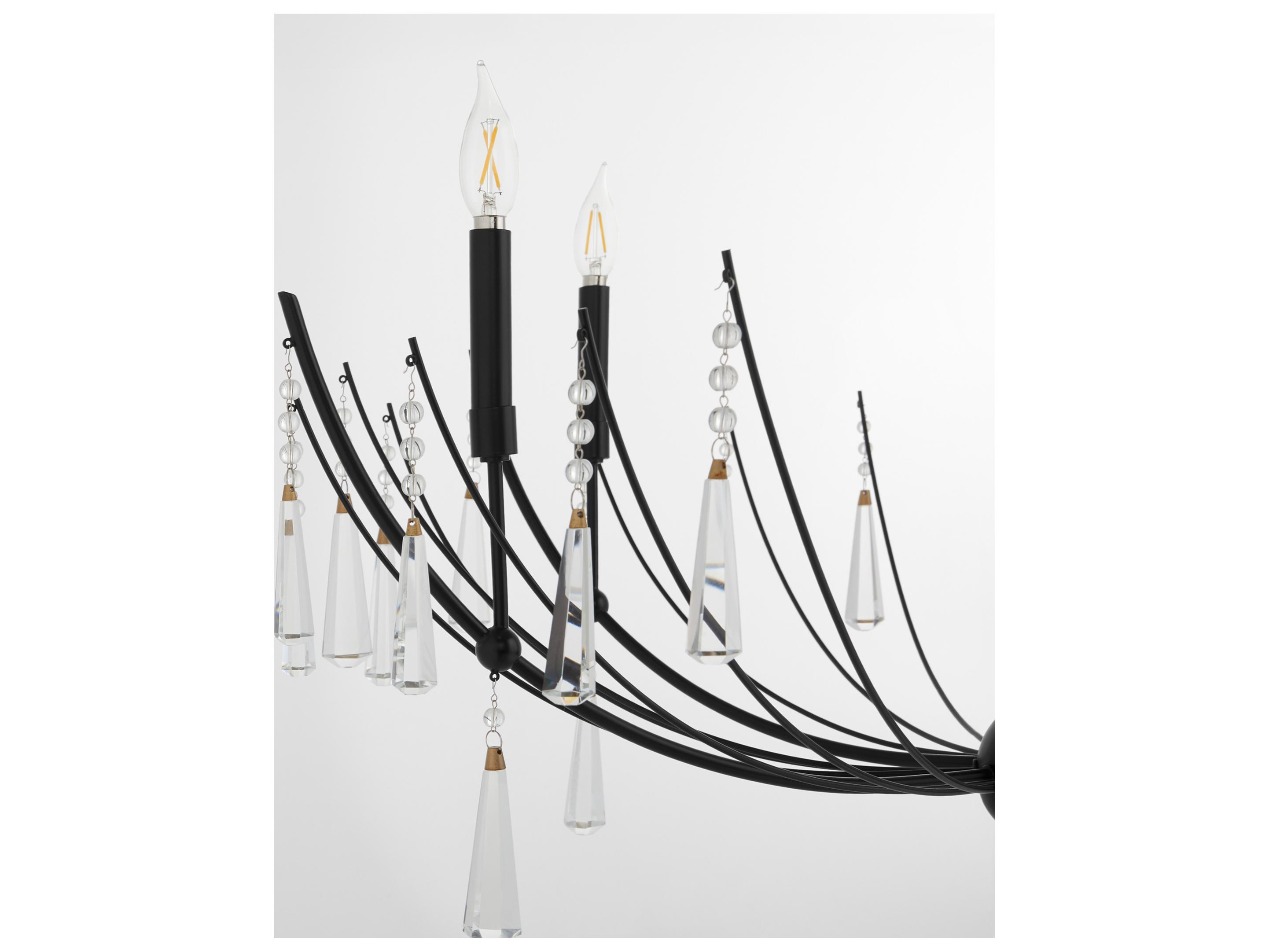 Quorum Eloise 6-Light Matte Black Candelabra Chandelier
