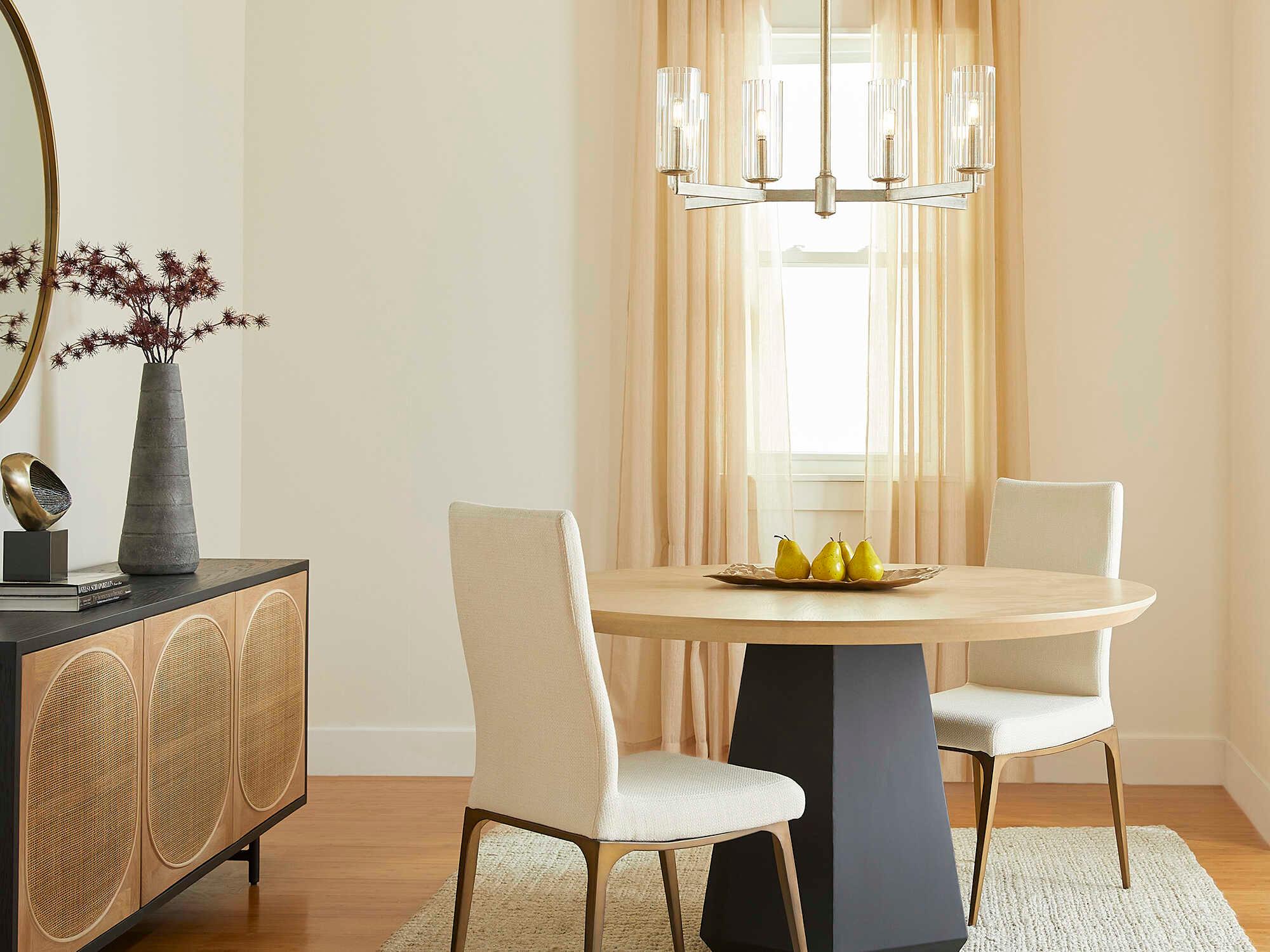 Quorum Merrick 6-Light Aged Silver Leaf Cylinder Chandelier