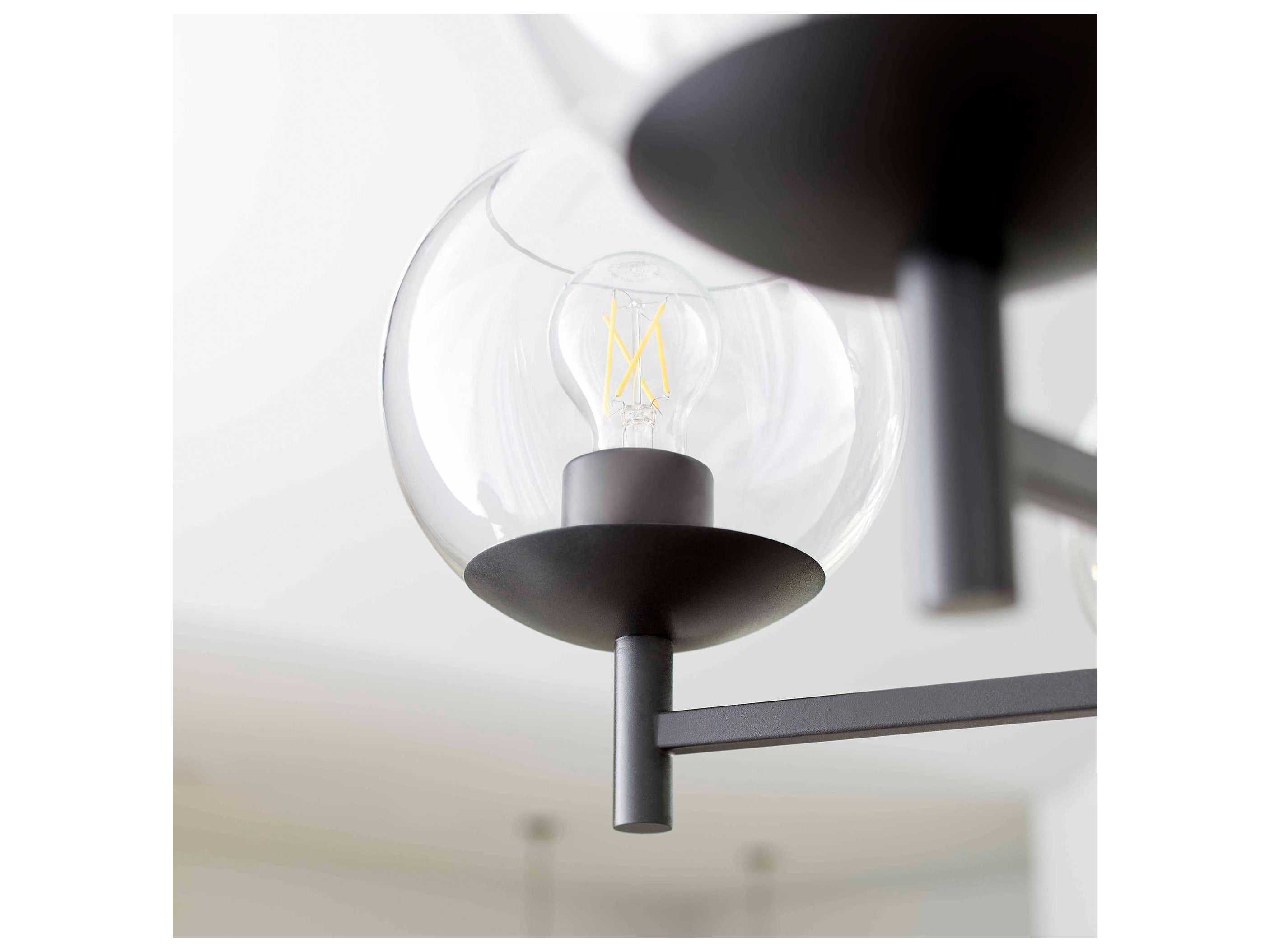 Quorum Lyon 5-Light Matte Black Glass Globe Chandelier