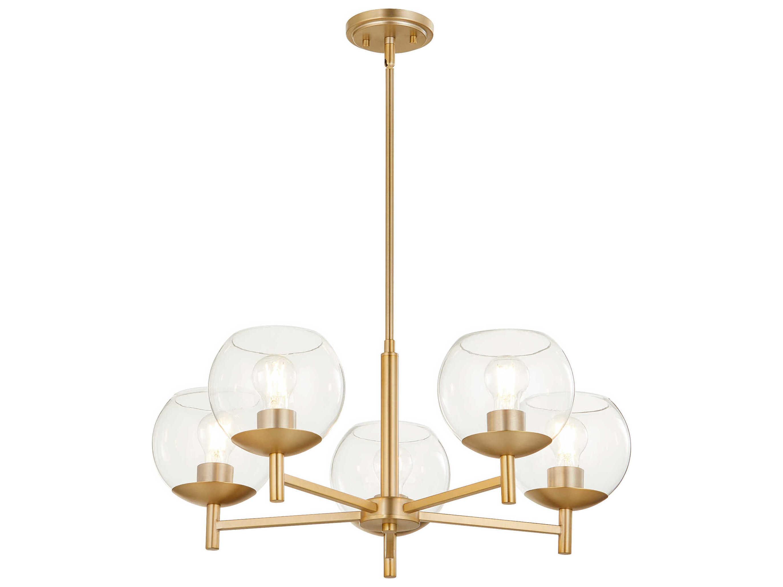 Quorum Lyon 5-Light Aged Brass Globe Chandelier