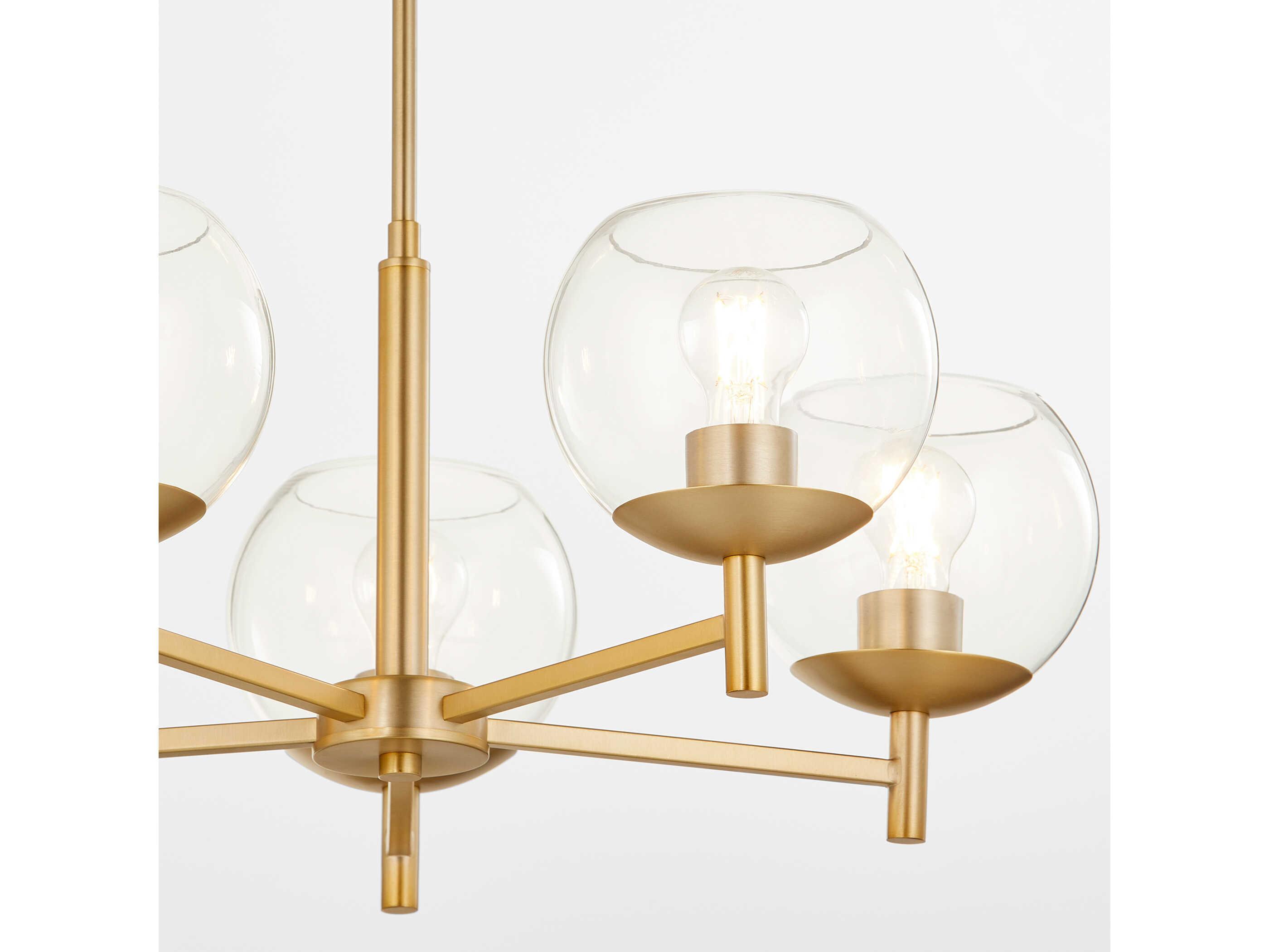 Quorum Lyon 5-Light Aged Brass Globe Chandelier
