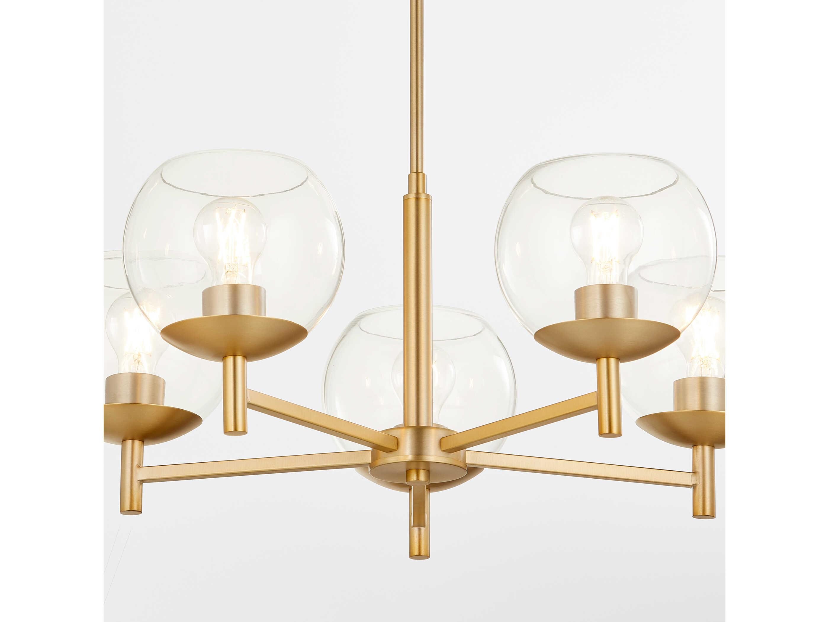 Quorum Lyon 5-Light Aged Brass Globe Chandelier