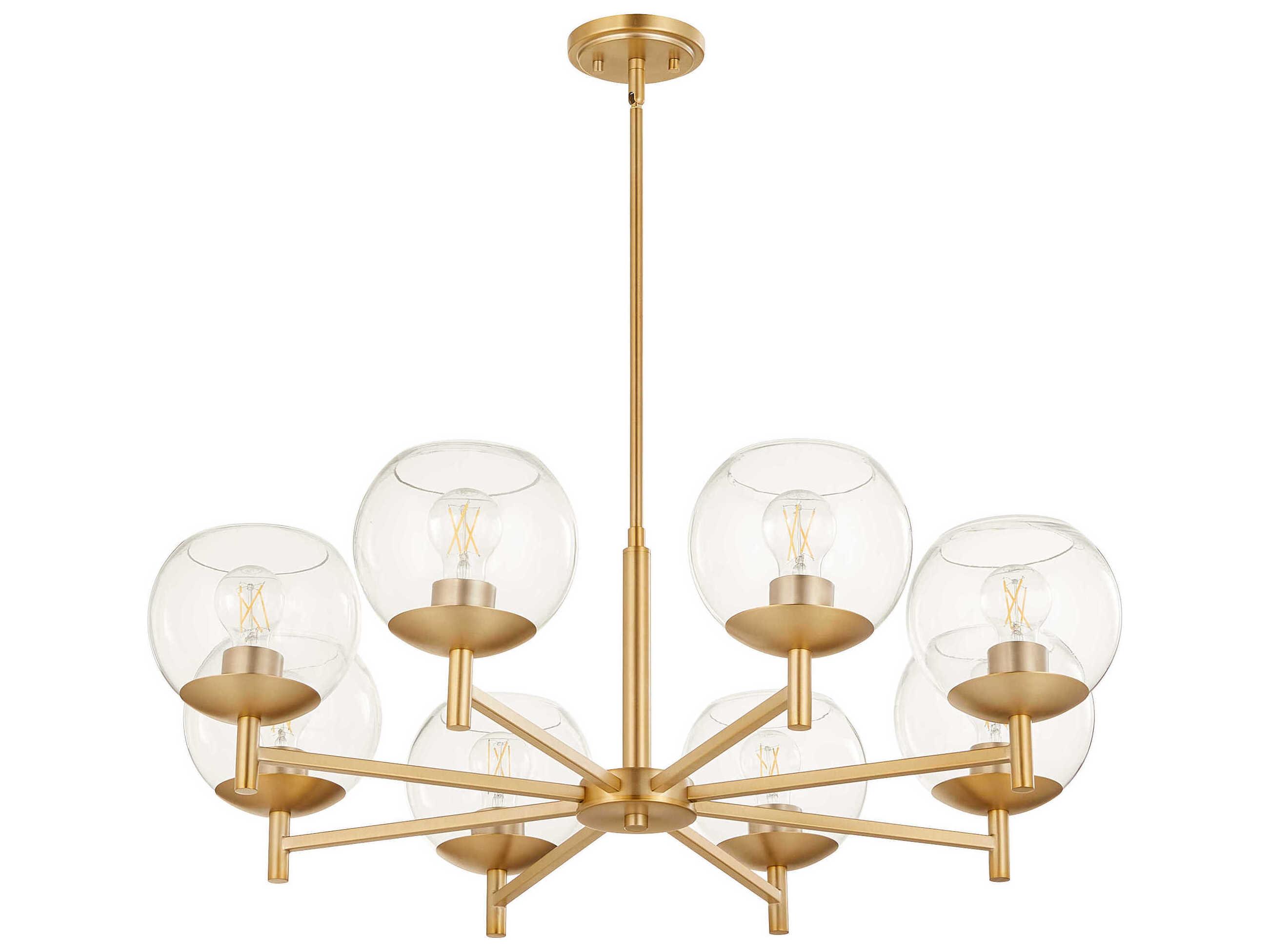 Quorum Lyon 8-Light Aged Brass Globe Chandelier