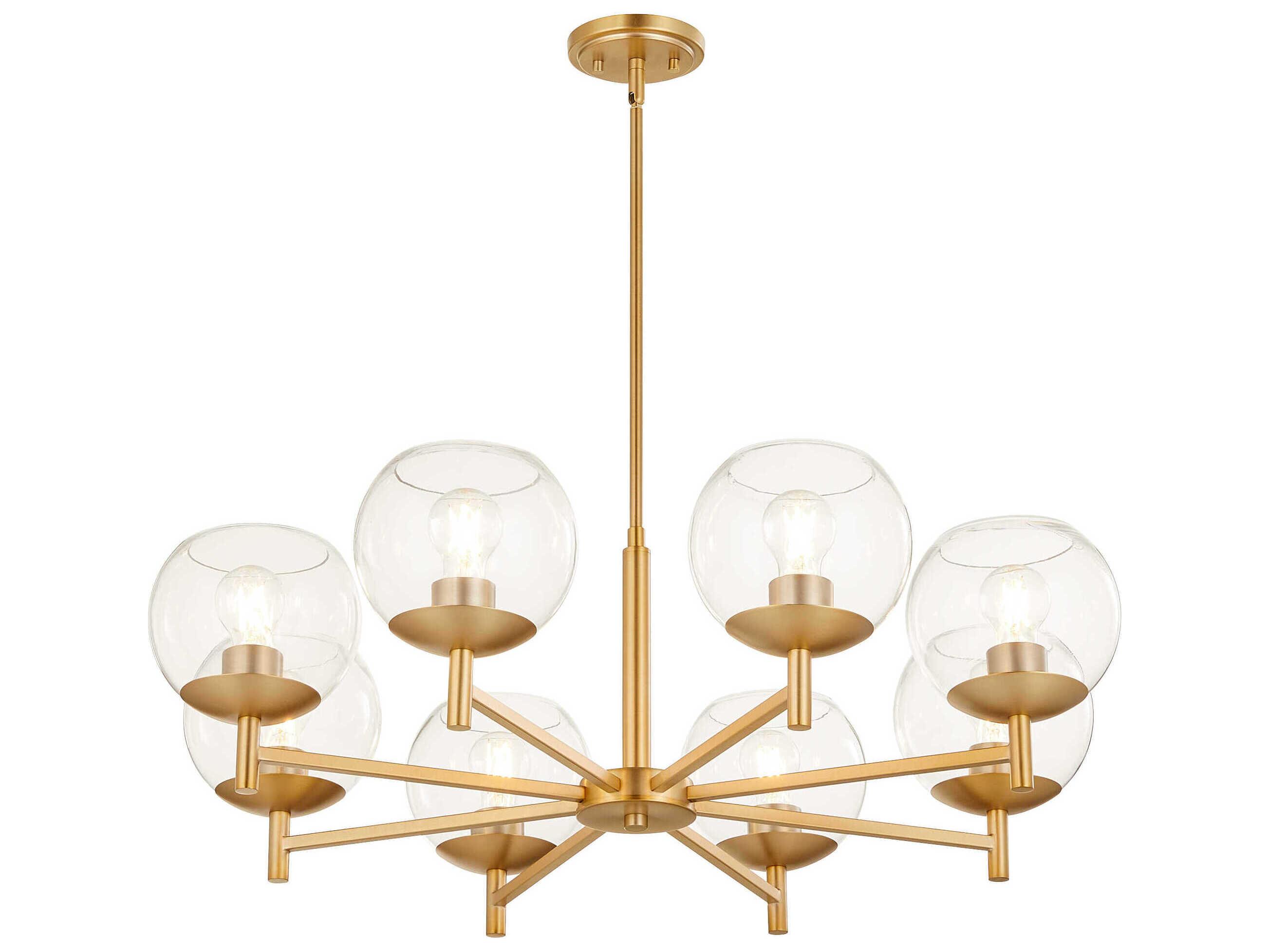 Quorum Lyon 8-Light Aged Brass Globe Chandelier