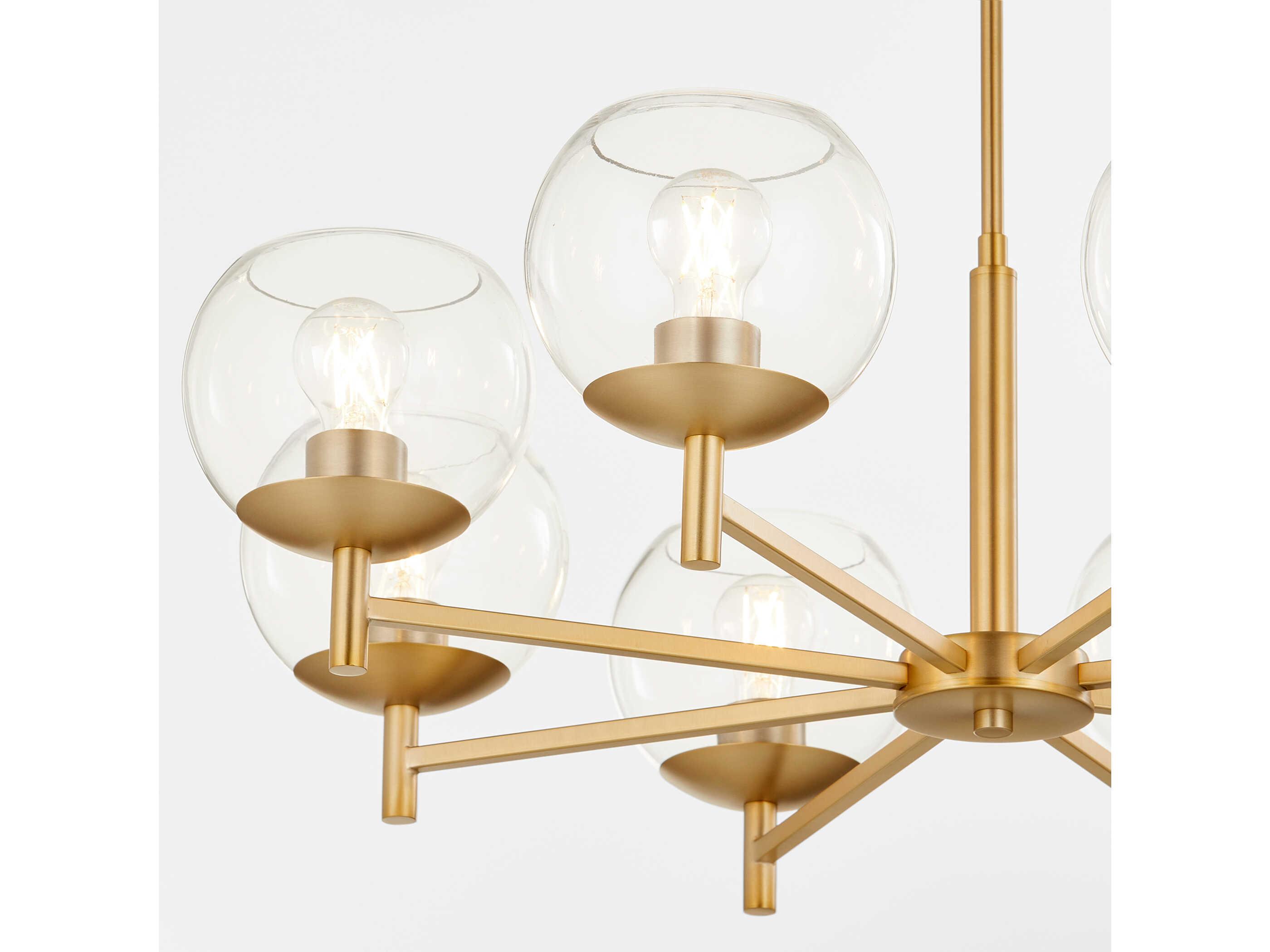 Quorum Lyon 8-Light Aged Brass Globe Chandelier
