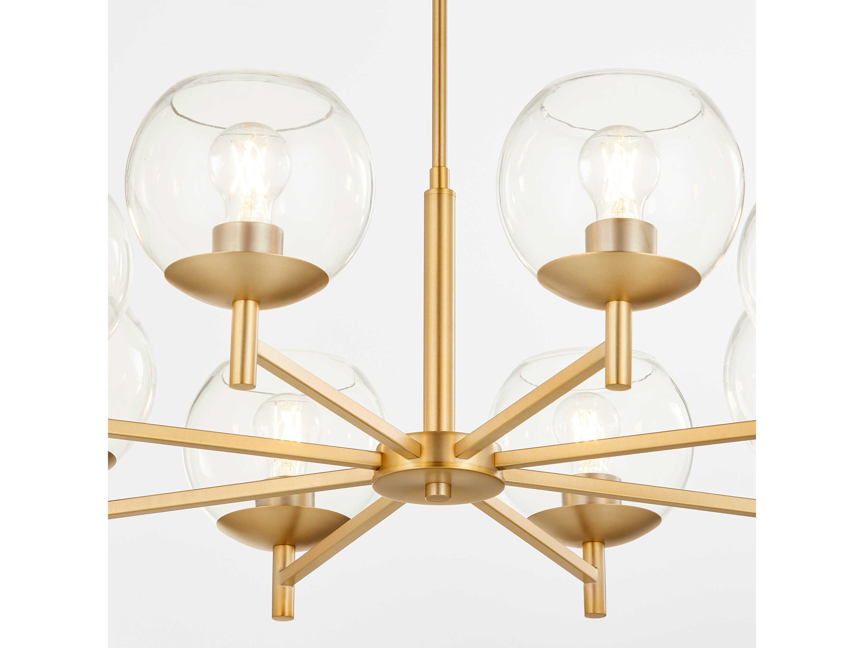 Quorum Lyon 8-Light Aged Brass Globe Chandelier