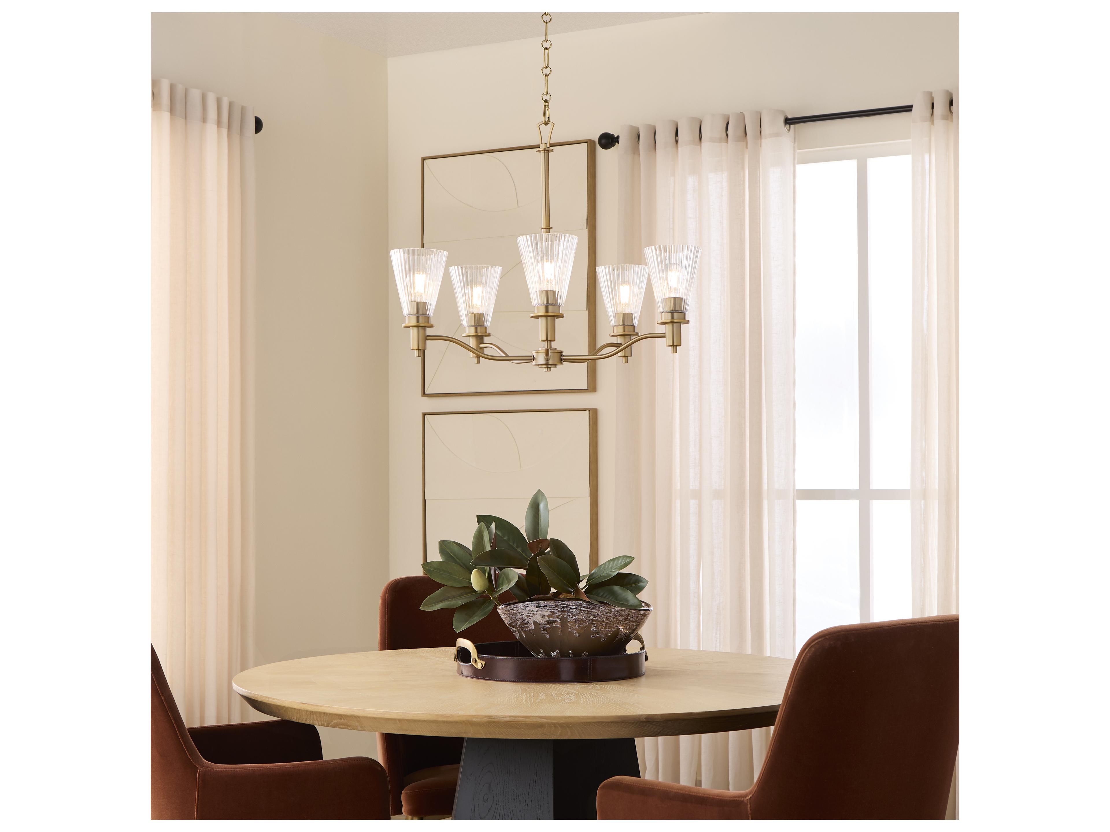 Quorum Lawton 5-Light Brushed Brass Candelabra Chandelier