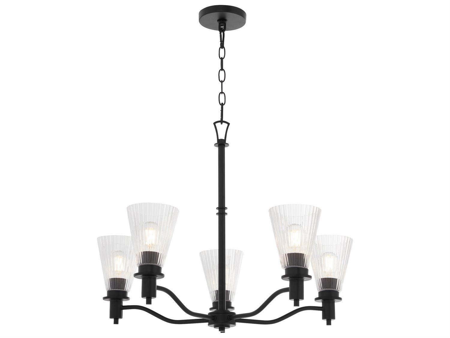 Quorum Lawton 5-Light Matte Black Candelabra Chandelier