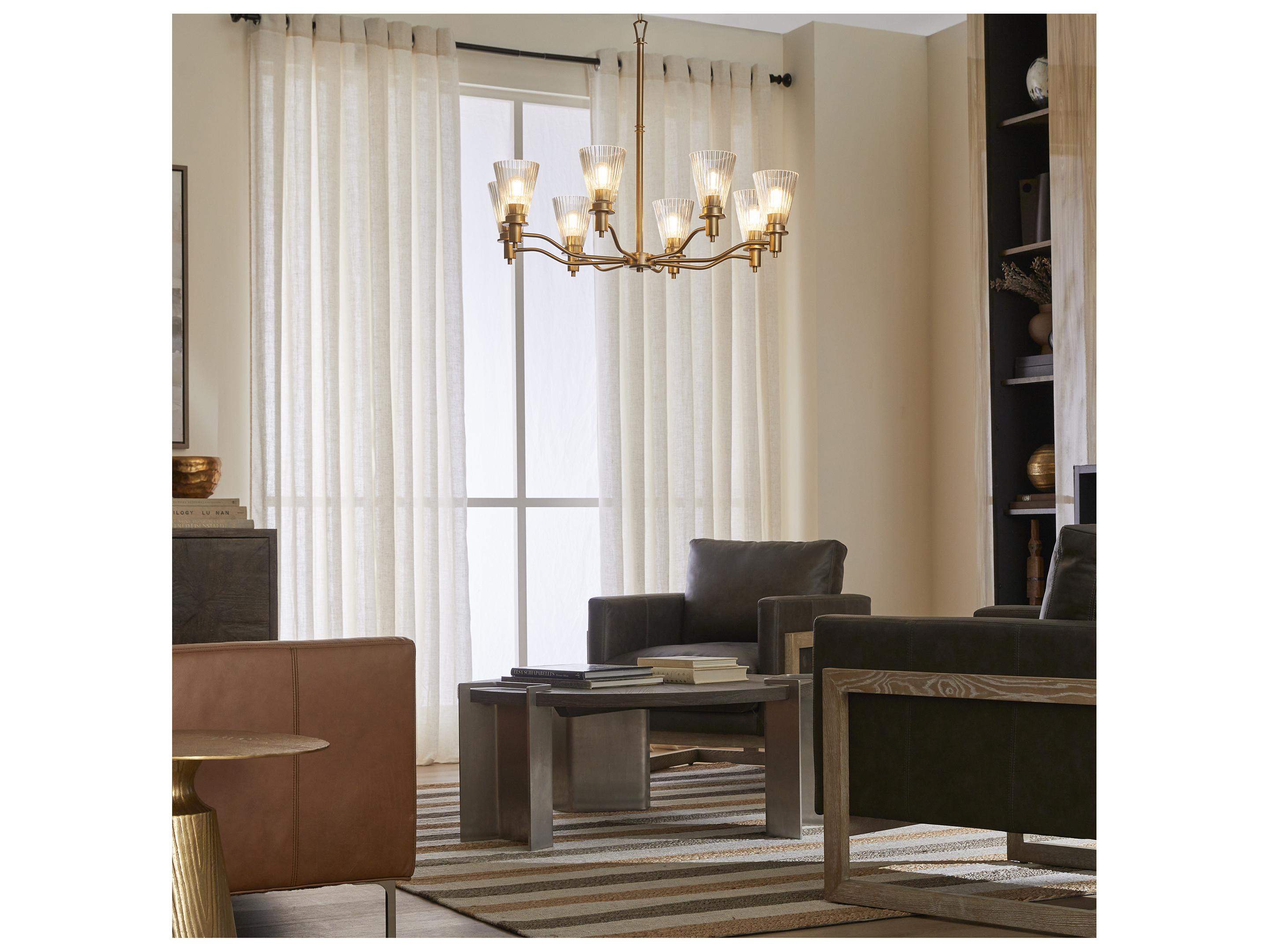 Quorum Lawton 8-Light Brushed Brass Candelabra Chandelier