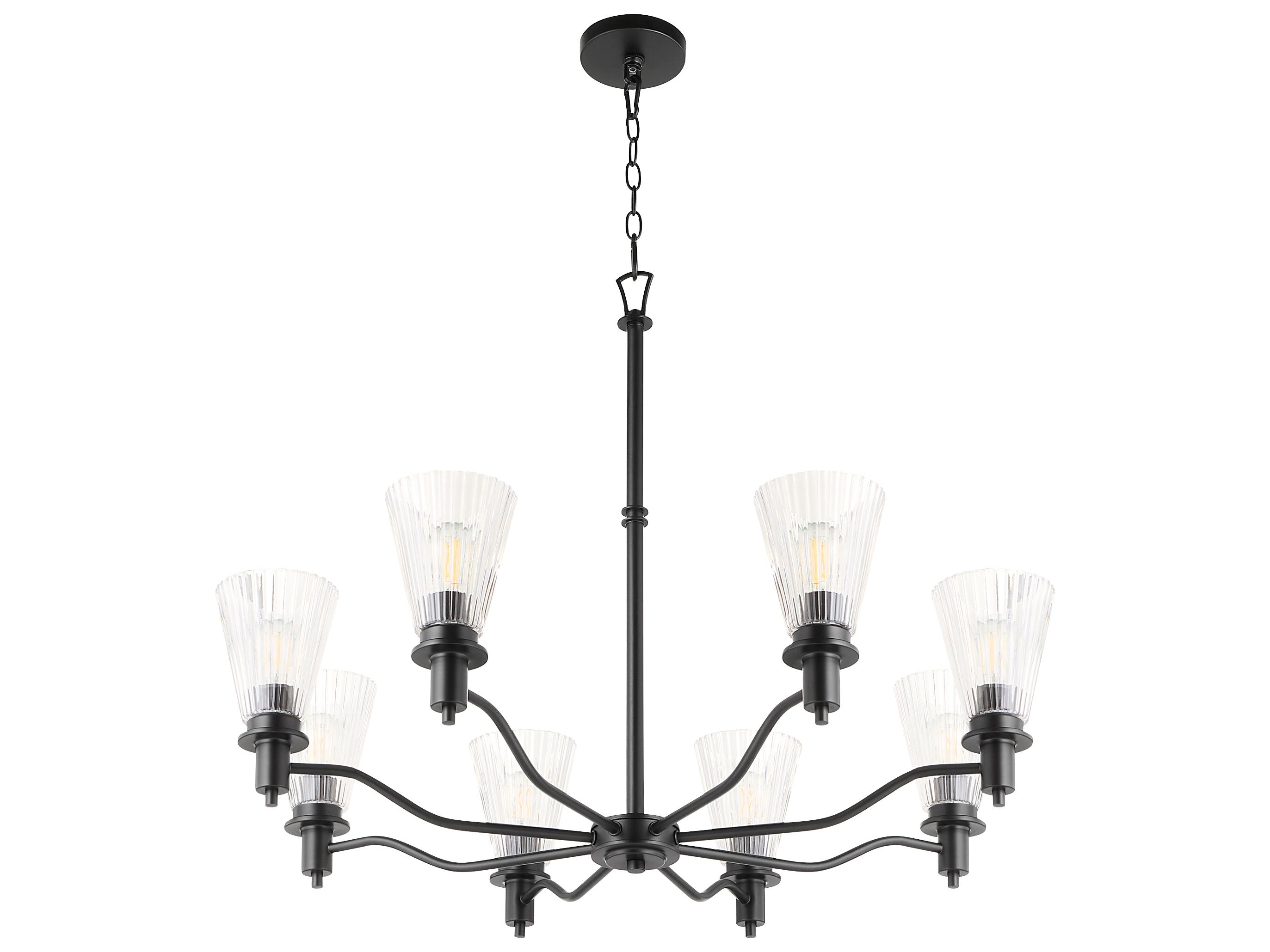 Quorum Lawton 8-Light Matte Black Candelabra Chandelier