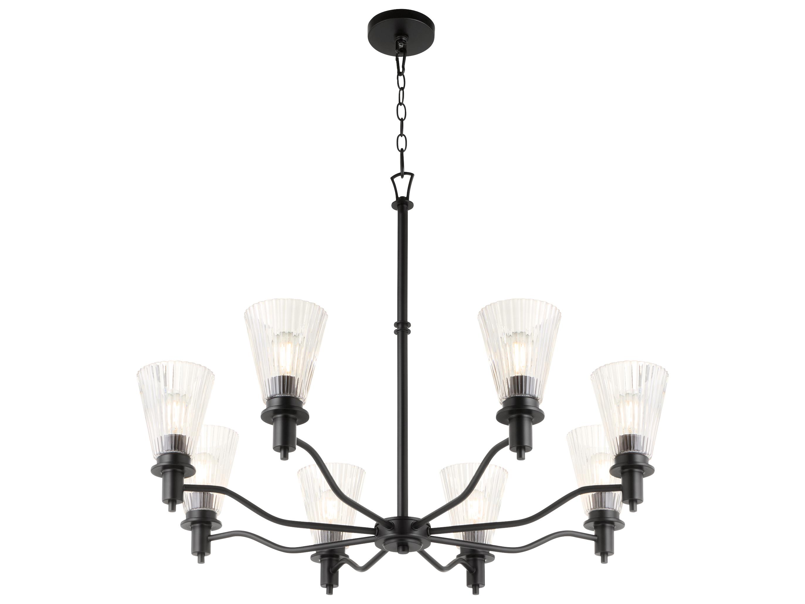 Quorum Lawton 8-Light Matte Black Candelabra Chandelier