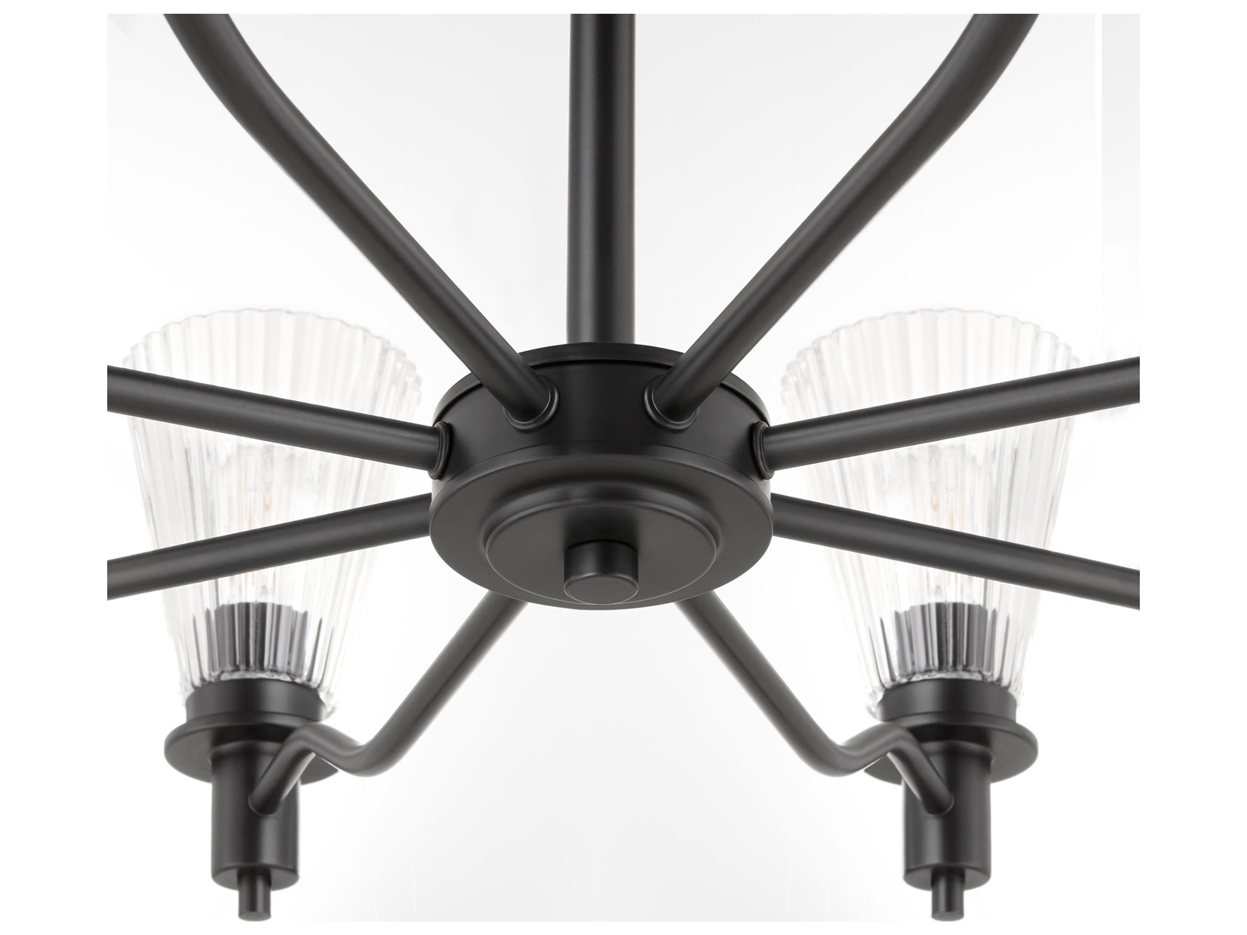 Quorum Lawton 8-Light Matte Black Candelabra Chandelier