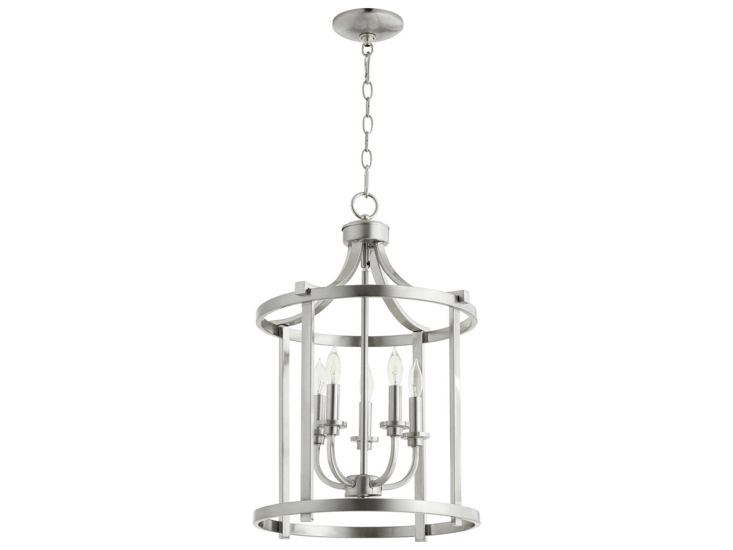 Quorum Lancaster 5-Light Satin Nickel Candelabra Chandelier