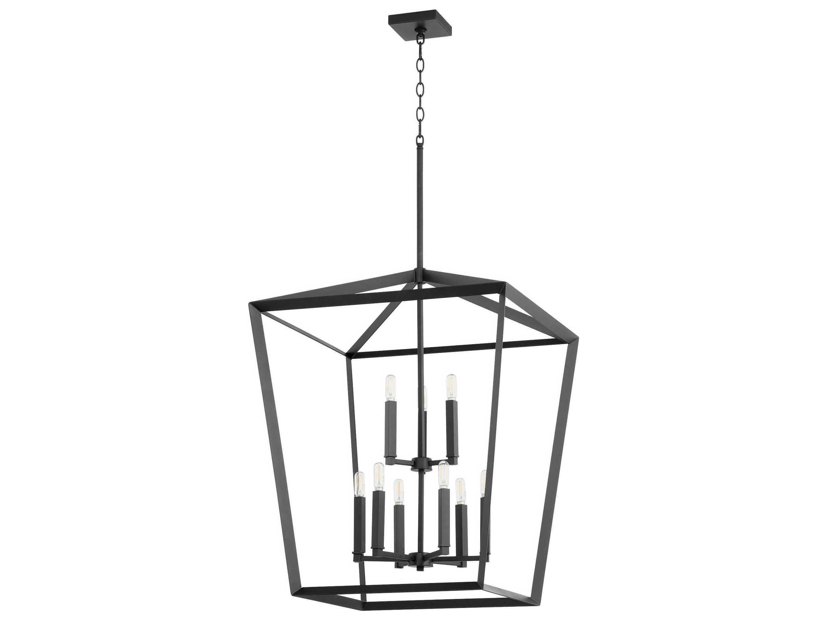 Quorum Manor 9-Light Noir Black Candelabra Tiered Chandelier