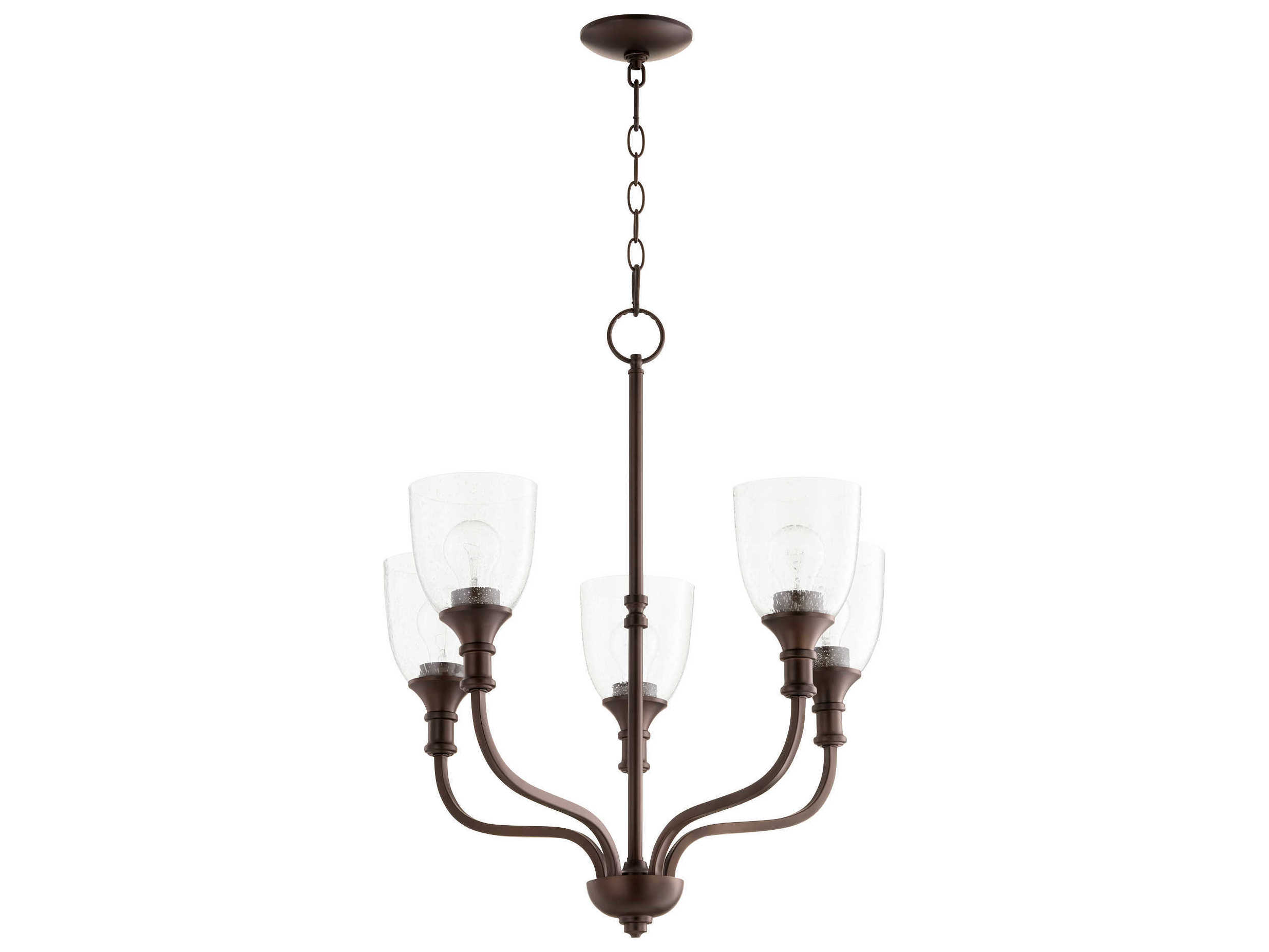 Quorum Richmond 5-Light Oiled Bronze With Clear Seeded Glass Bell Chandelier