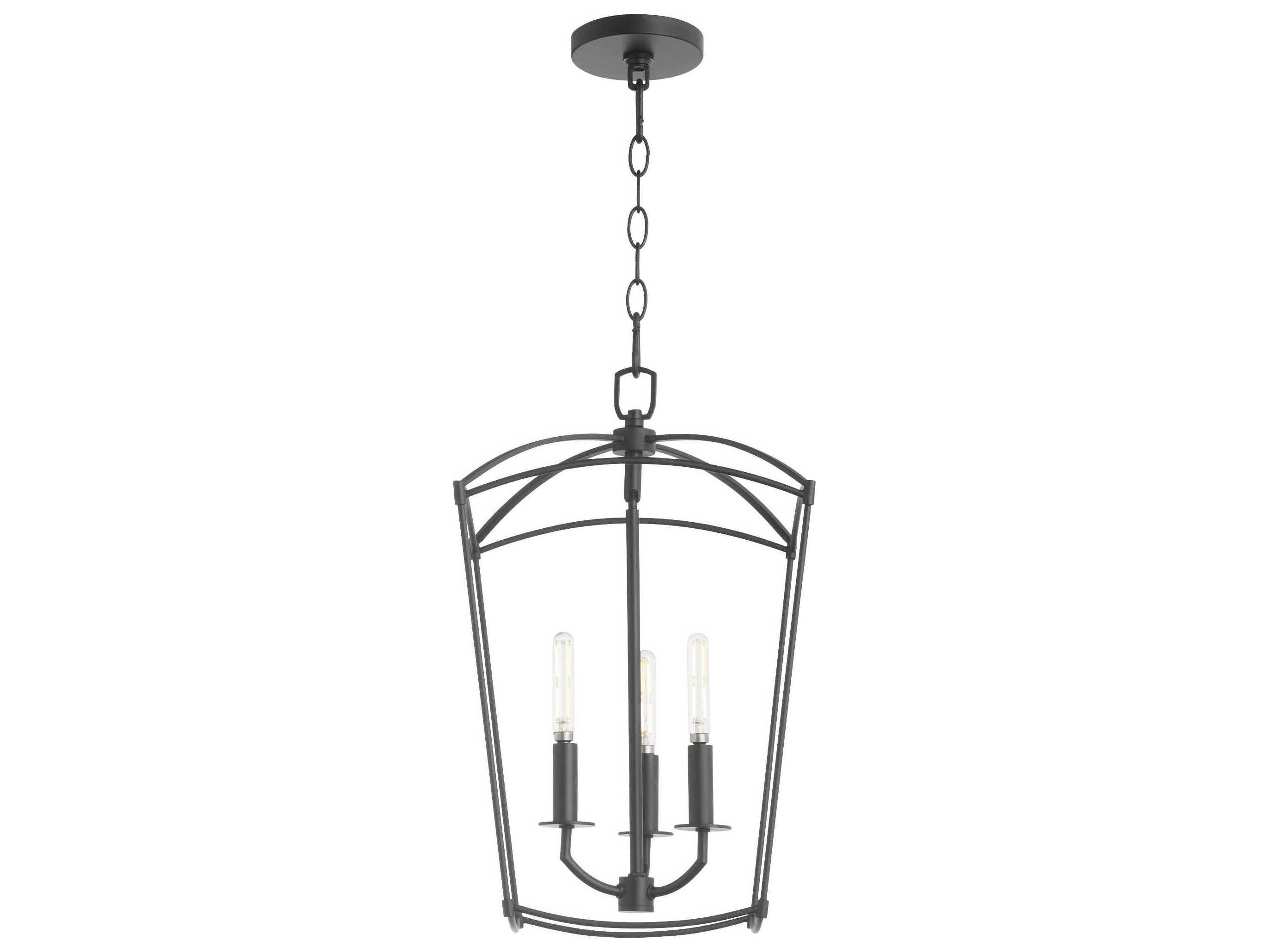 Quorum Mantle 3-Light Matte Black Mini Pendant