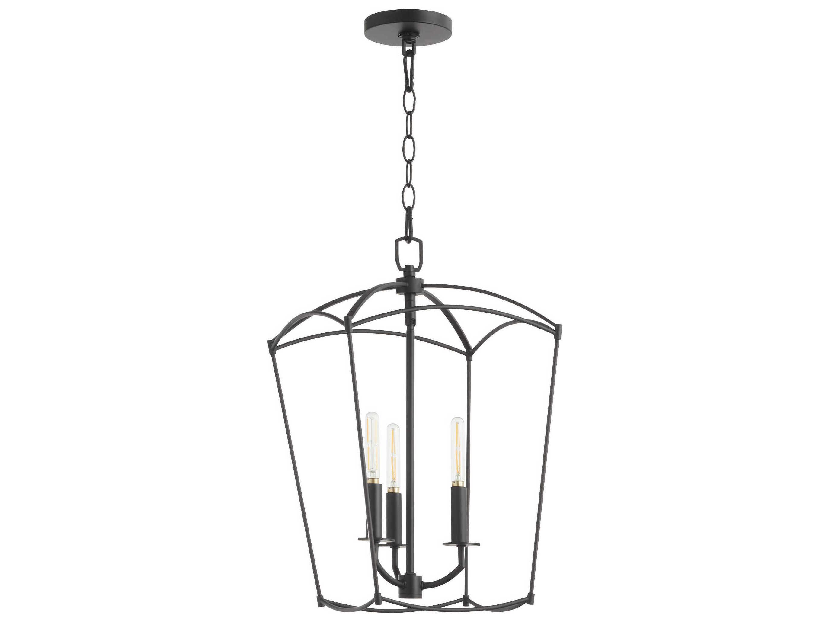 Quorum Mantle 3-Light Matte Black Mini Pendant