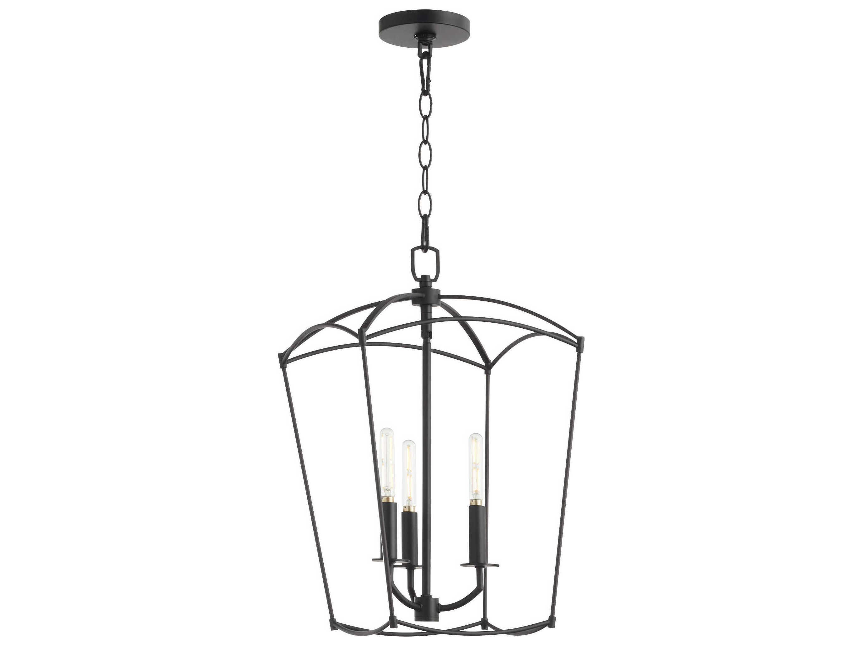 Quorum Mantle 3-Light Matte Black Mini Pendant
