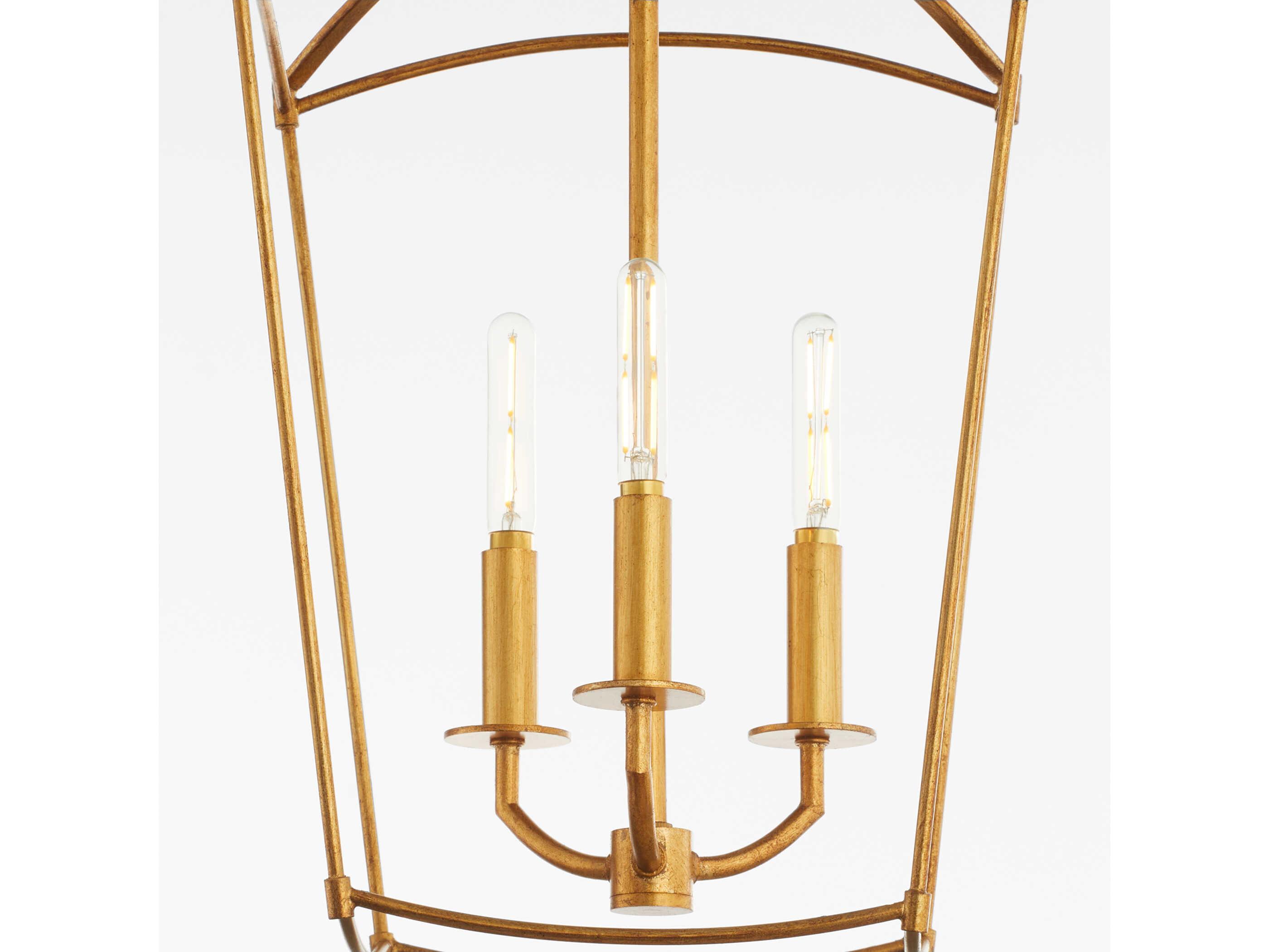 Quorum Mantle 3-Light Gold Leaf Mini Pendant