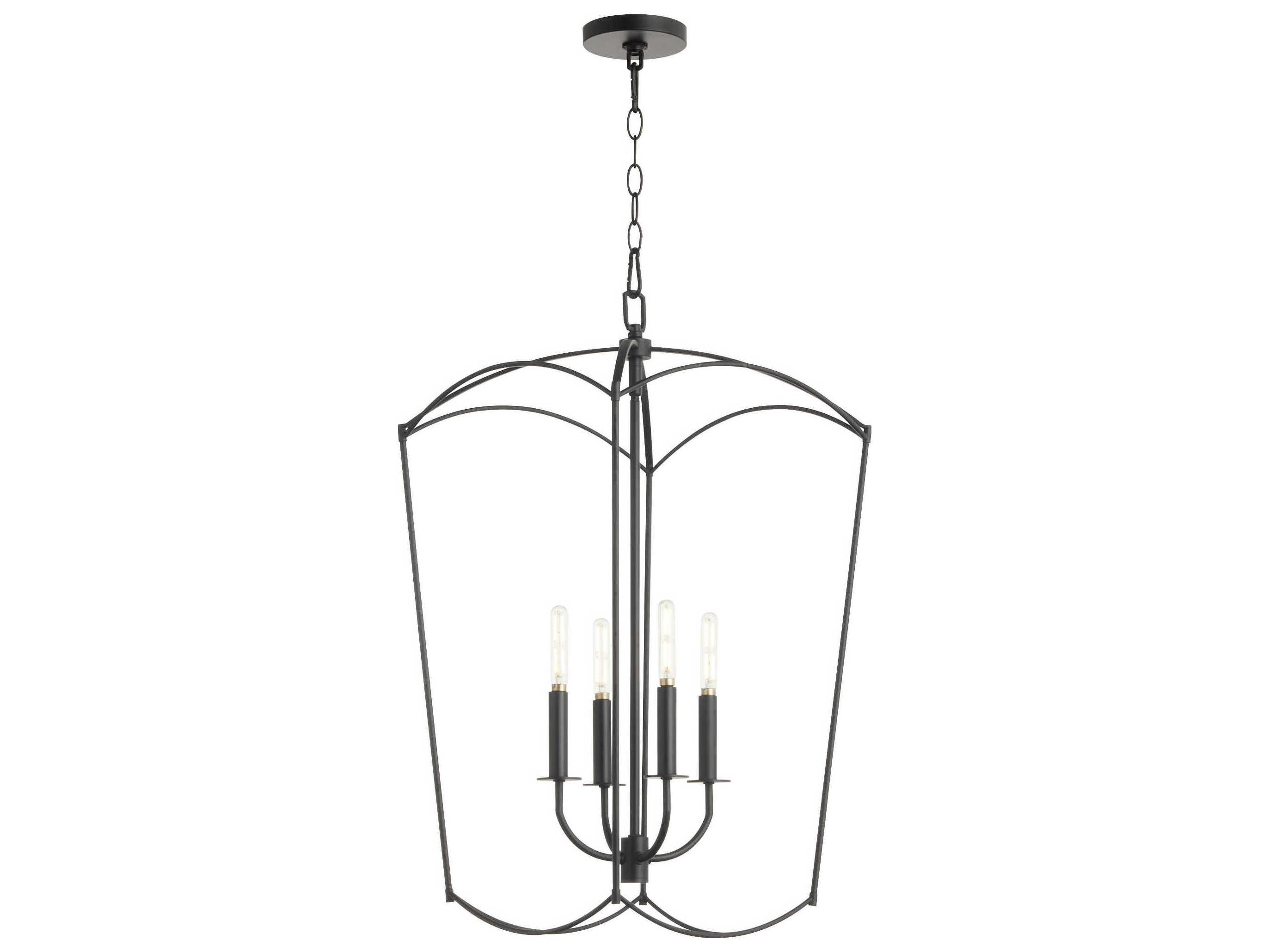 Quorum Mantle 4-Light Matte Black Pendant