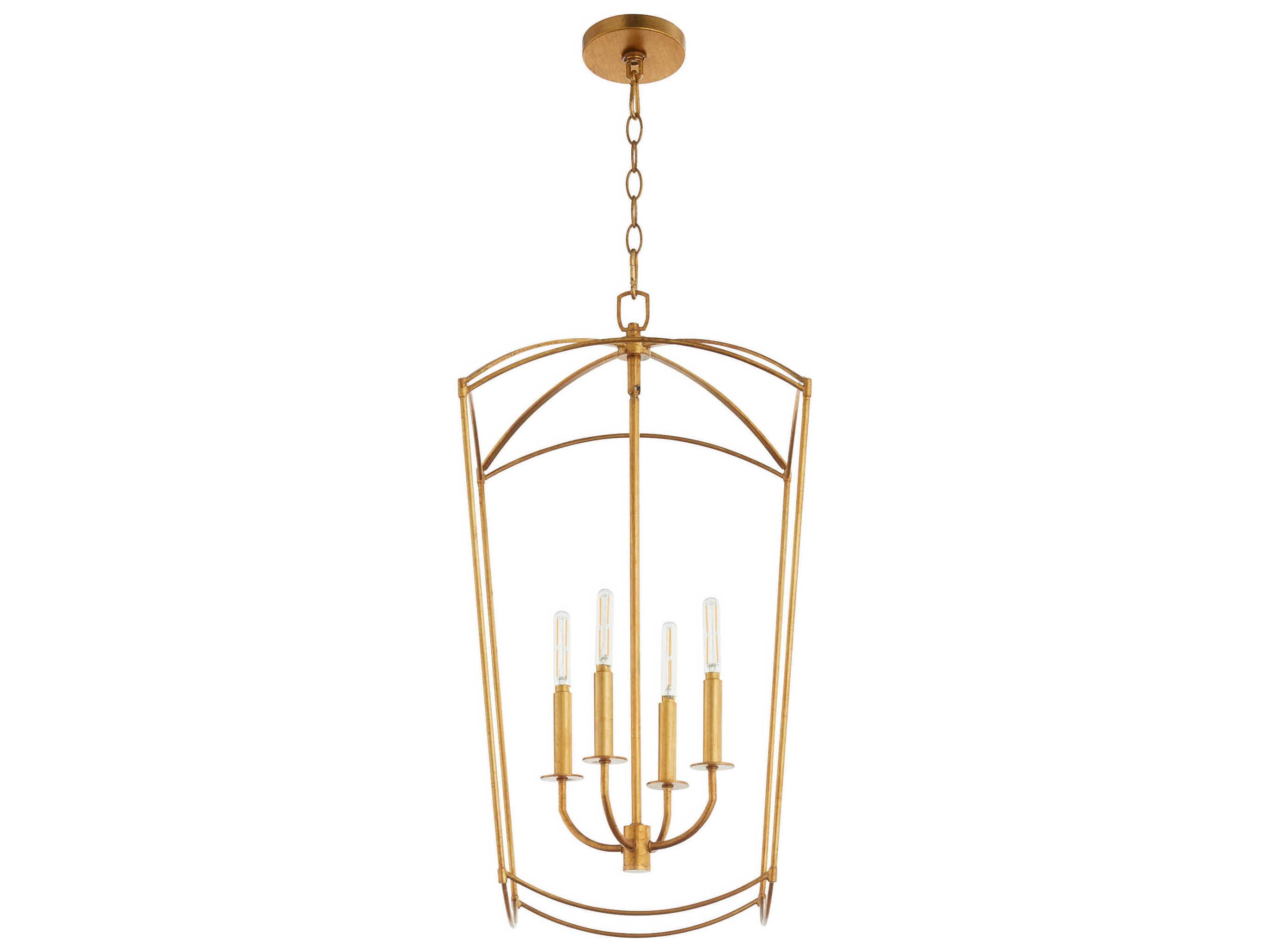 Quorum Mantle 4-Light Gold Leaf Pendant
