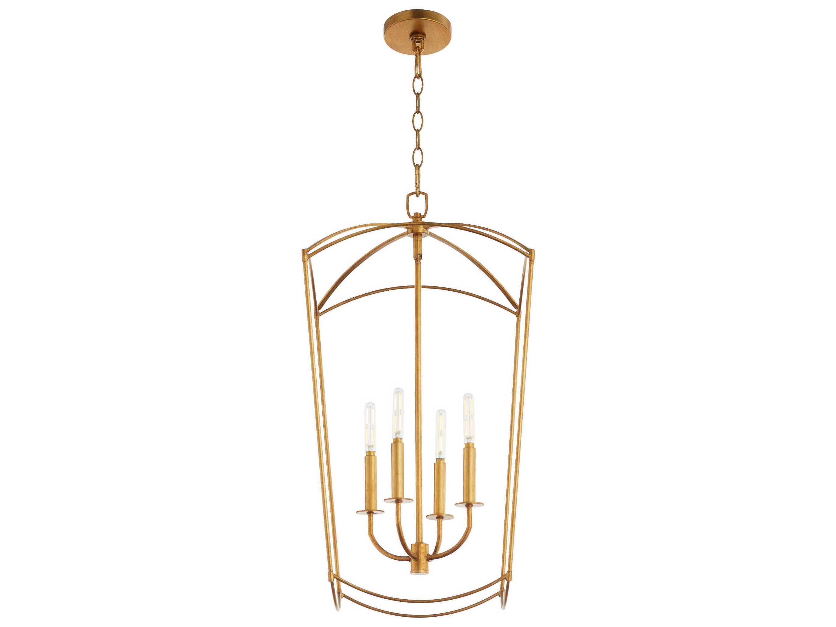 Quorum Mantle 4-Light Gold Leaf Pendant