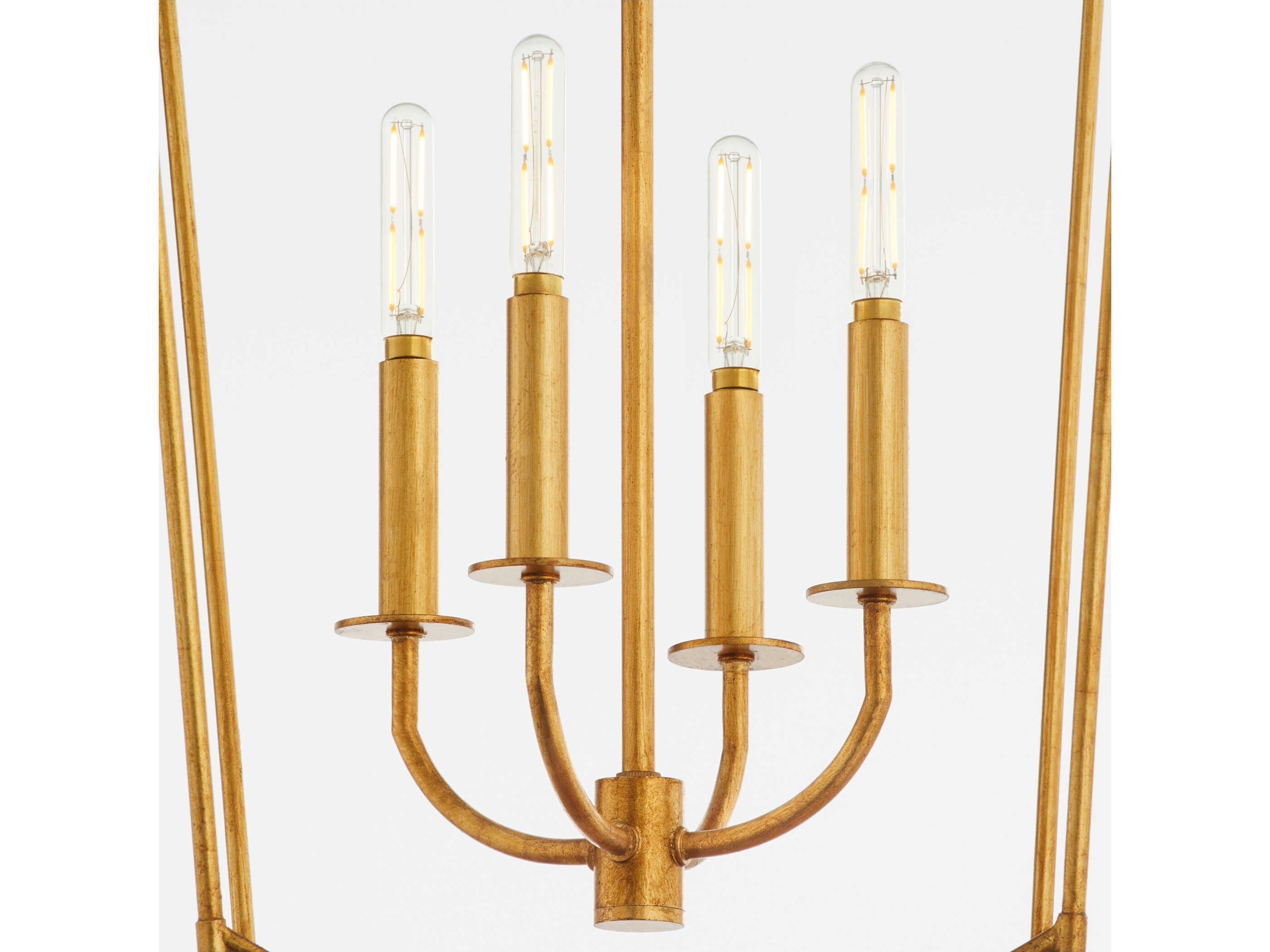 Quorum Mantle 4-Light Gold Leaf Pendant