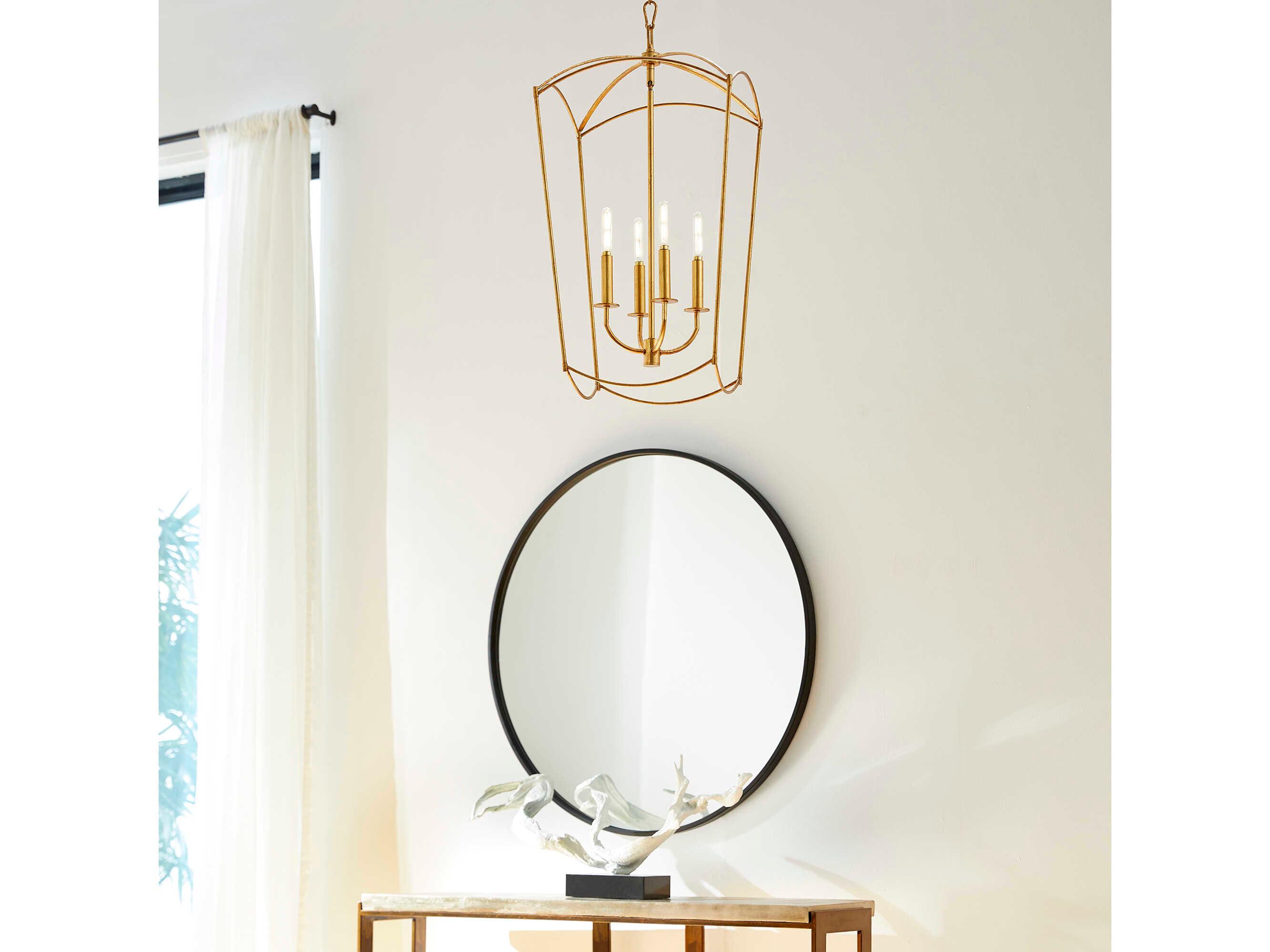 Quorum Mantle 4-Light Gold Leaf Pendant