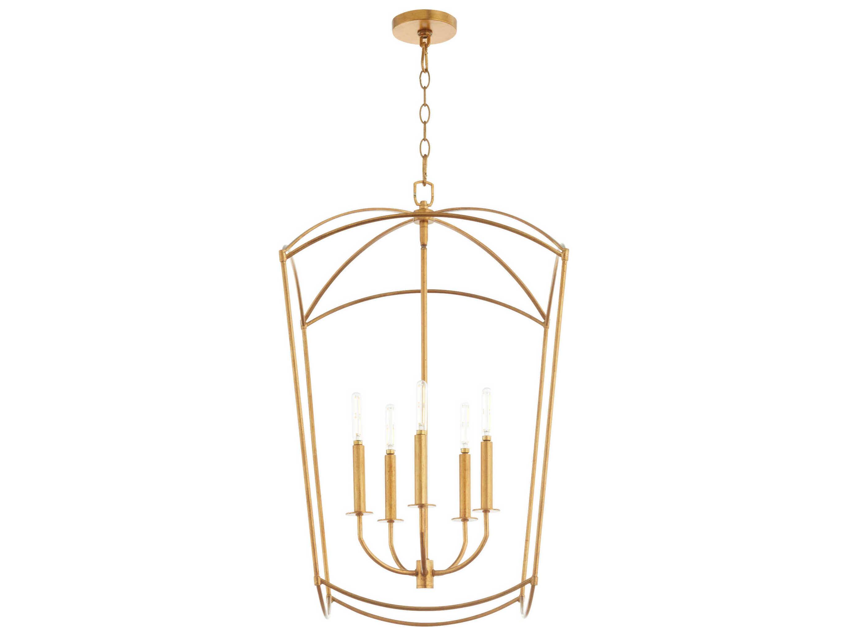 Quorum Mantle 5-Light Gold Leaf Pendant