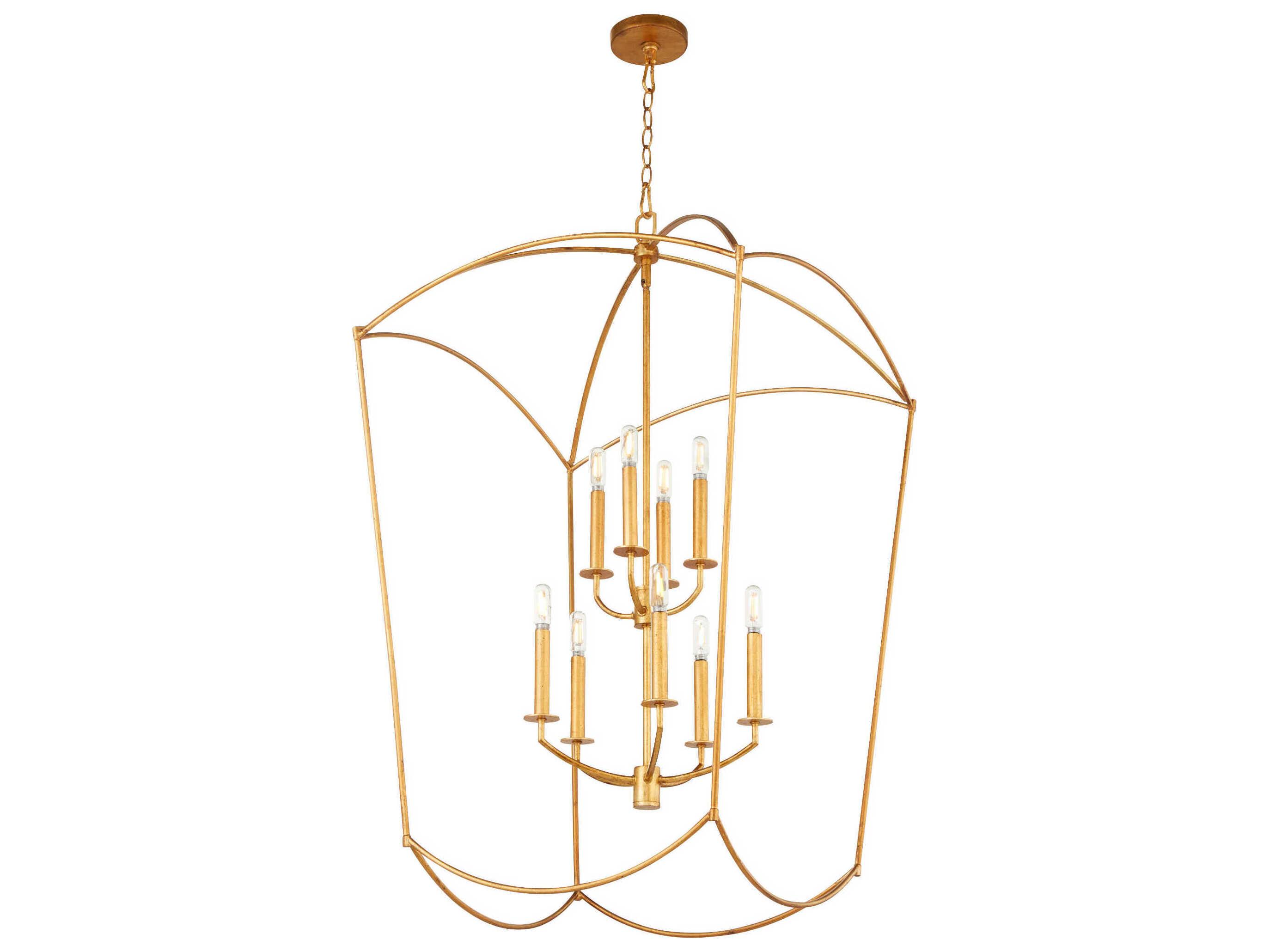 Quorum Mantle 9-Light Gold Leaf Pendant